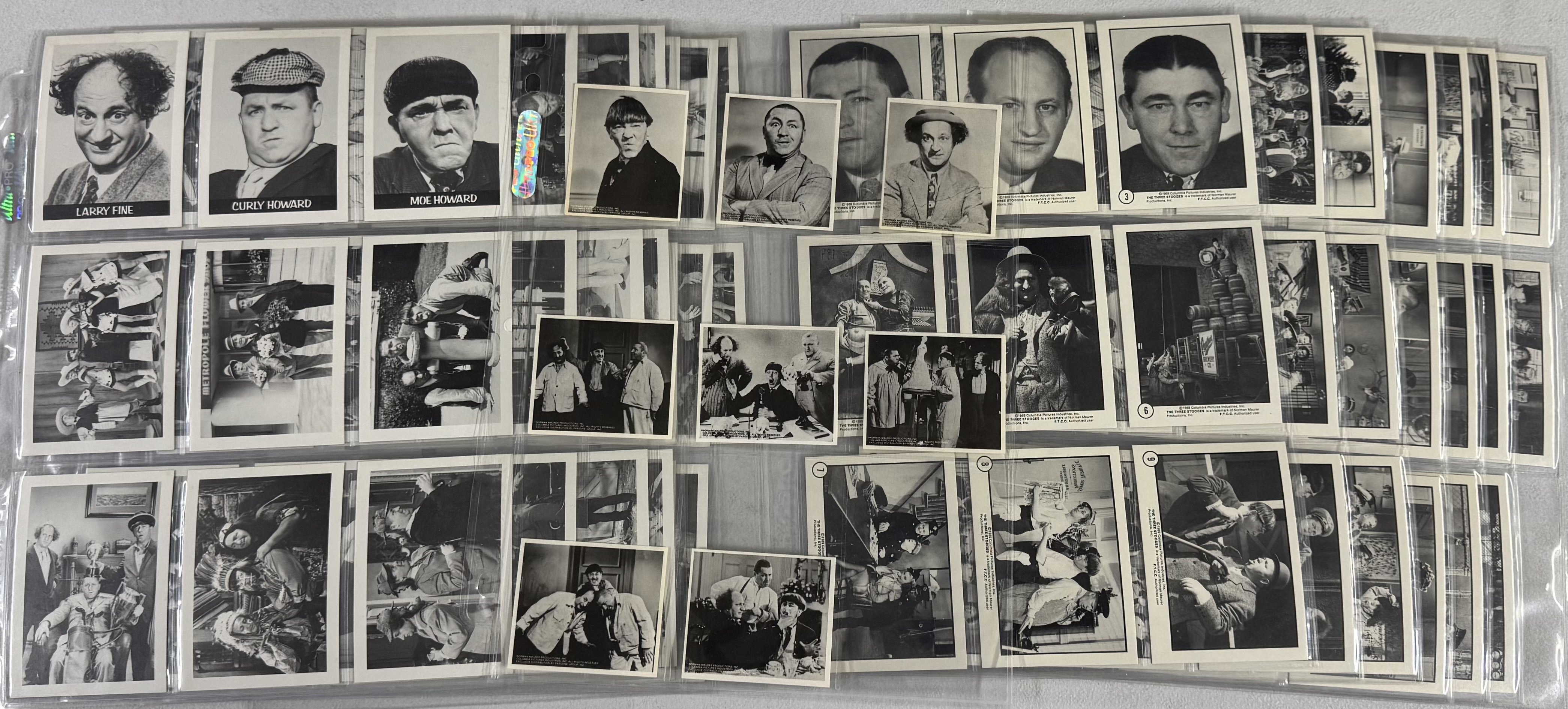 1985/89 FTCC The Three Stooges Series 1-2 Complete Card Sets w/ Stickers EX-MT