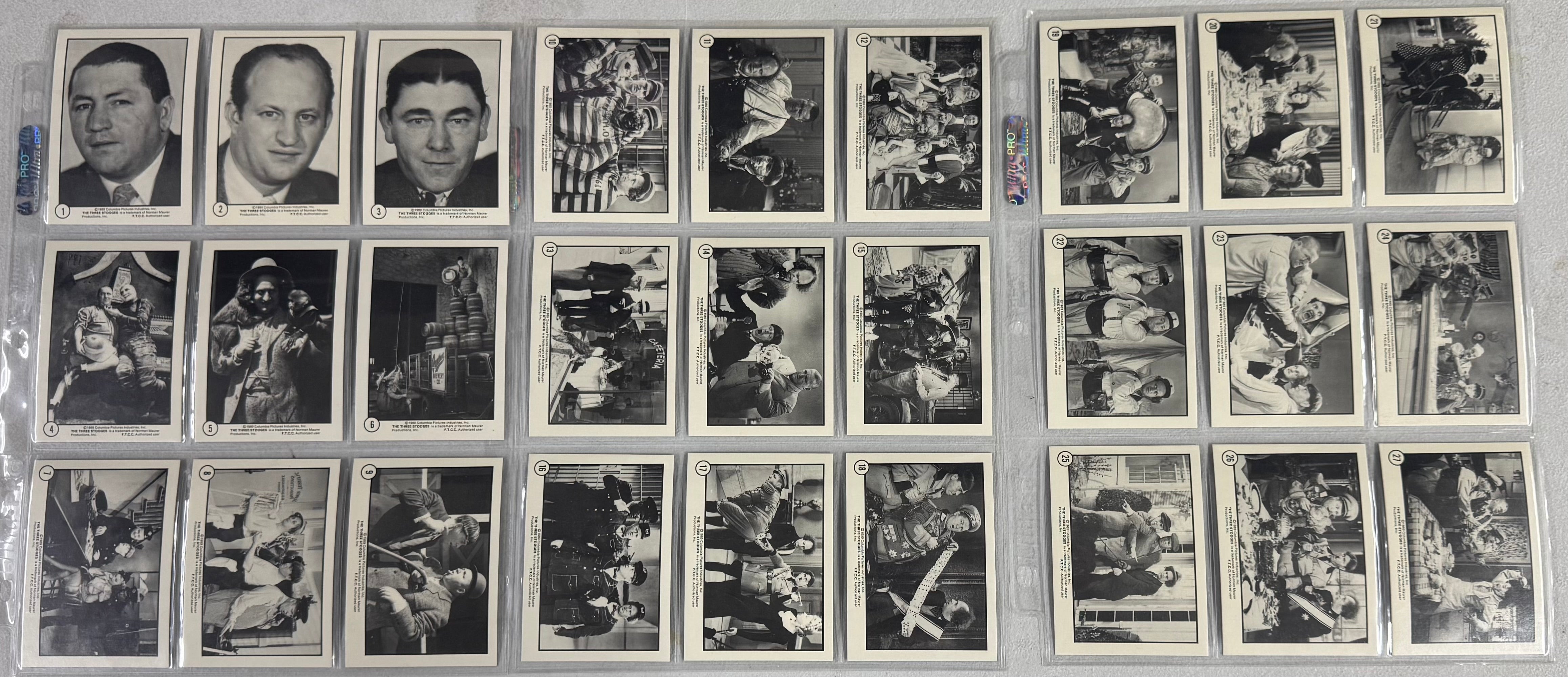 1985/89 FTCC The Three Stooges Series 1-2 Complete Card Sets w/ Stickers EX-MT