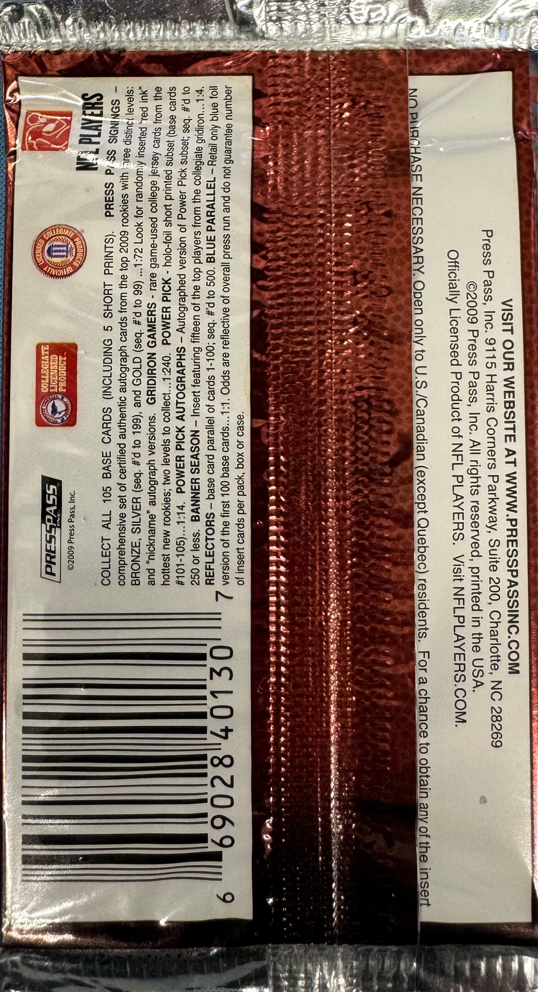 2009 Press Pass Football Retail Pack
