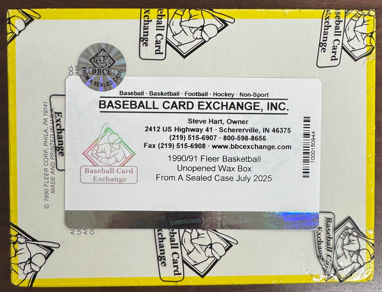 1990-91 Fleer Basketball Unopened Wax Box BBCE Wrapped & Sealed FASC