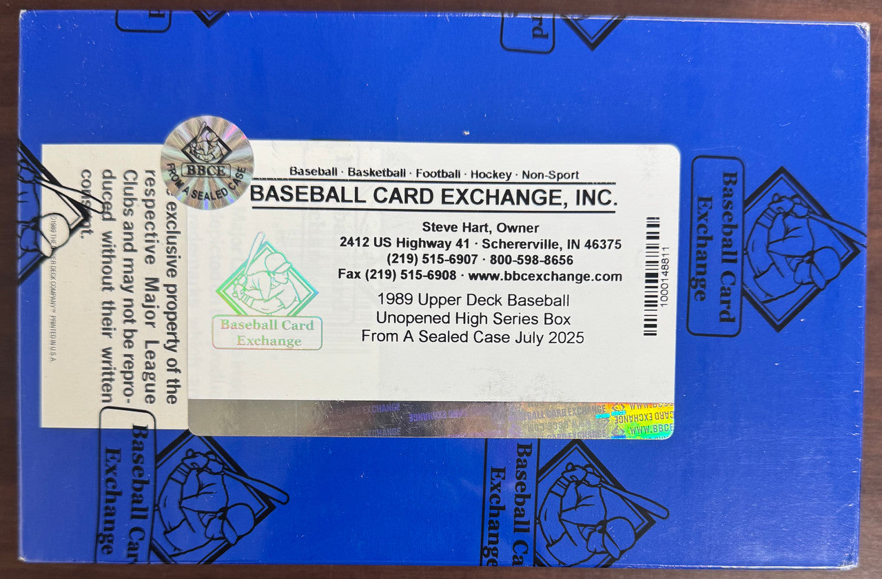 1989 Upper Deck Baseball High Number Series Wax Box BBCE Wrapped Sealed FASC