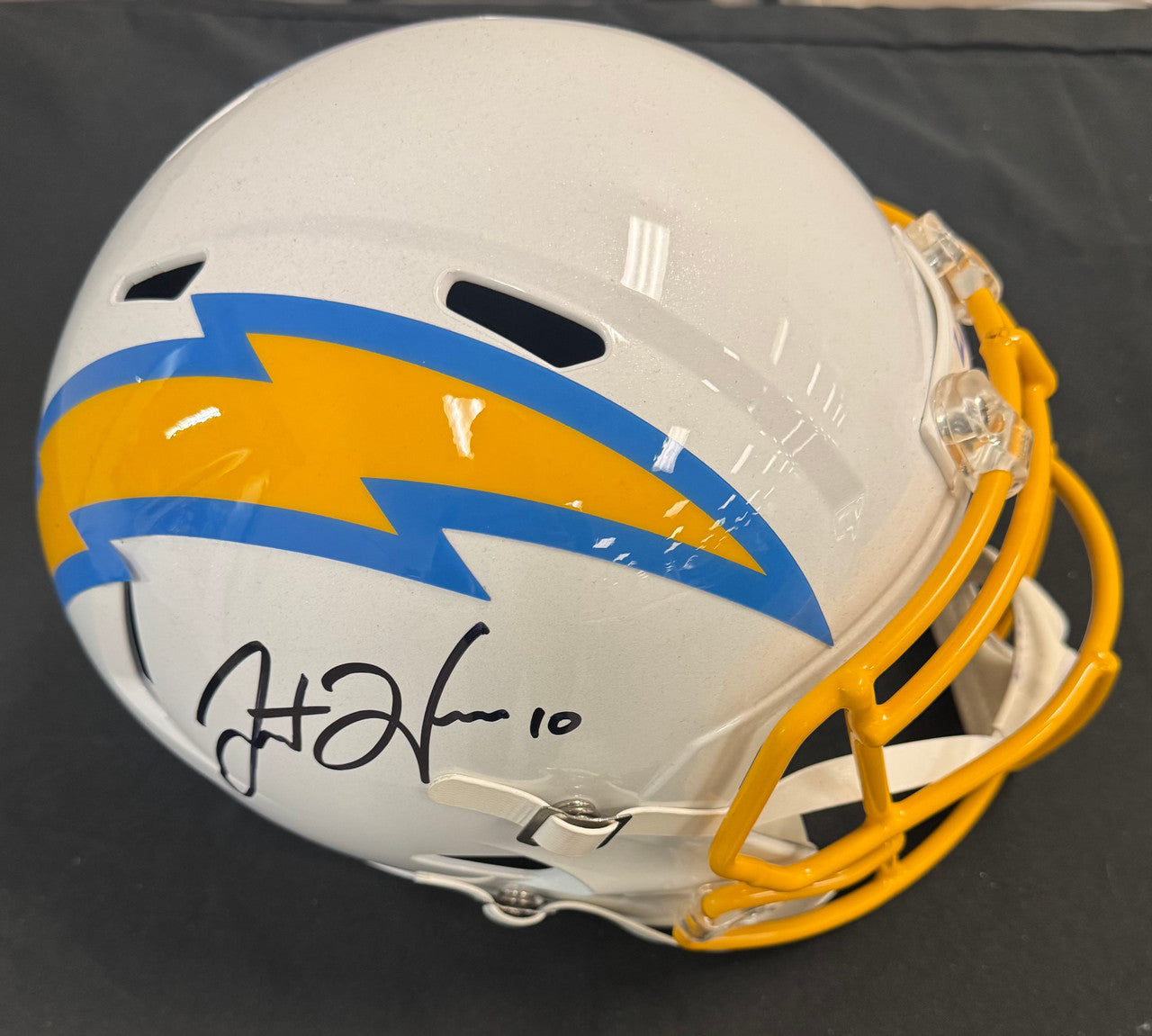 Justin Herbert Signed Autographed Chargers FS Replica Helmet Fanatics