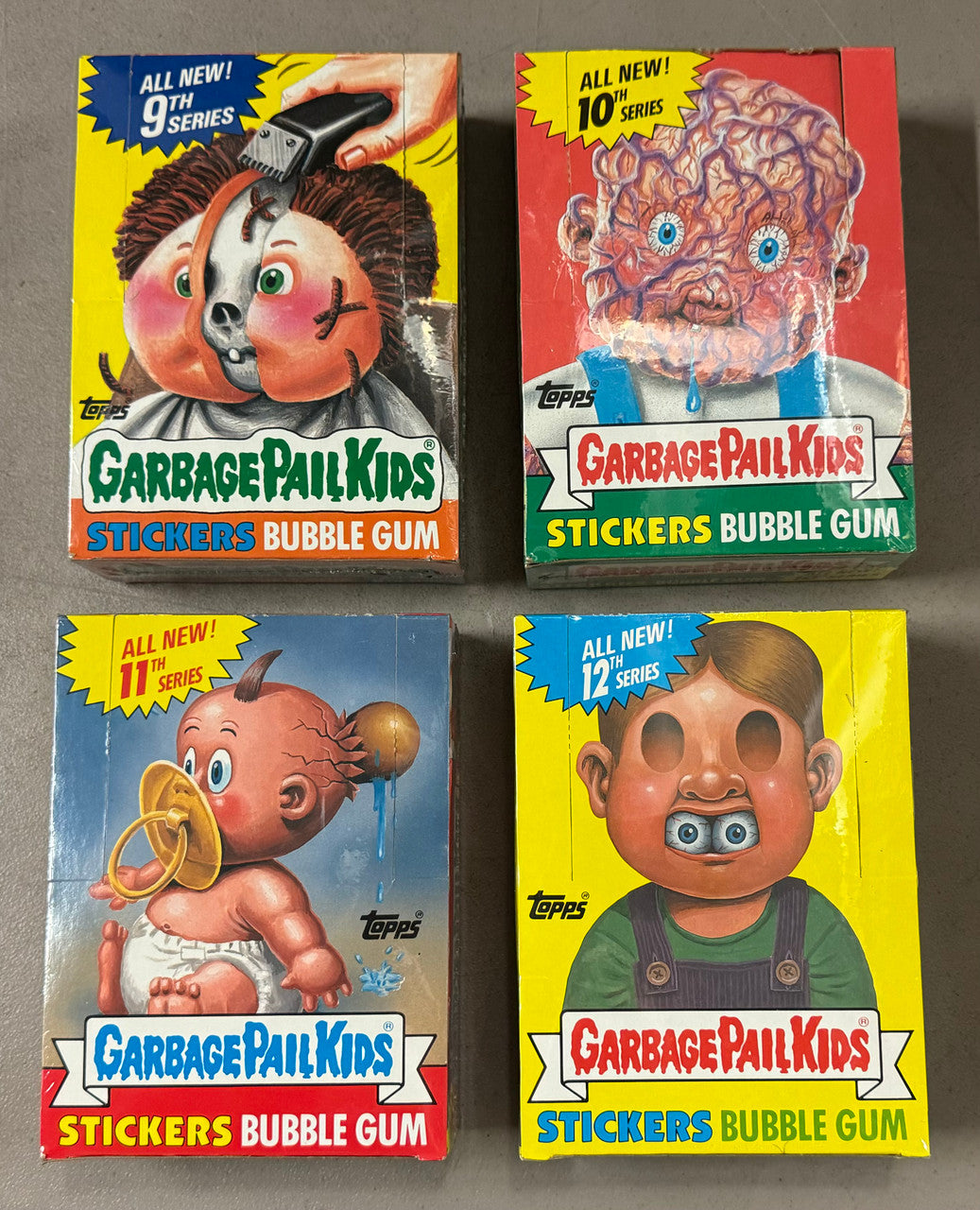 1985-1988 Topps Garbage Pail Kids Series 1-15 Empty Box Lot All BBCE Wrapped