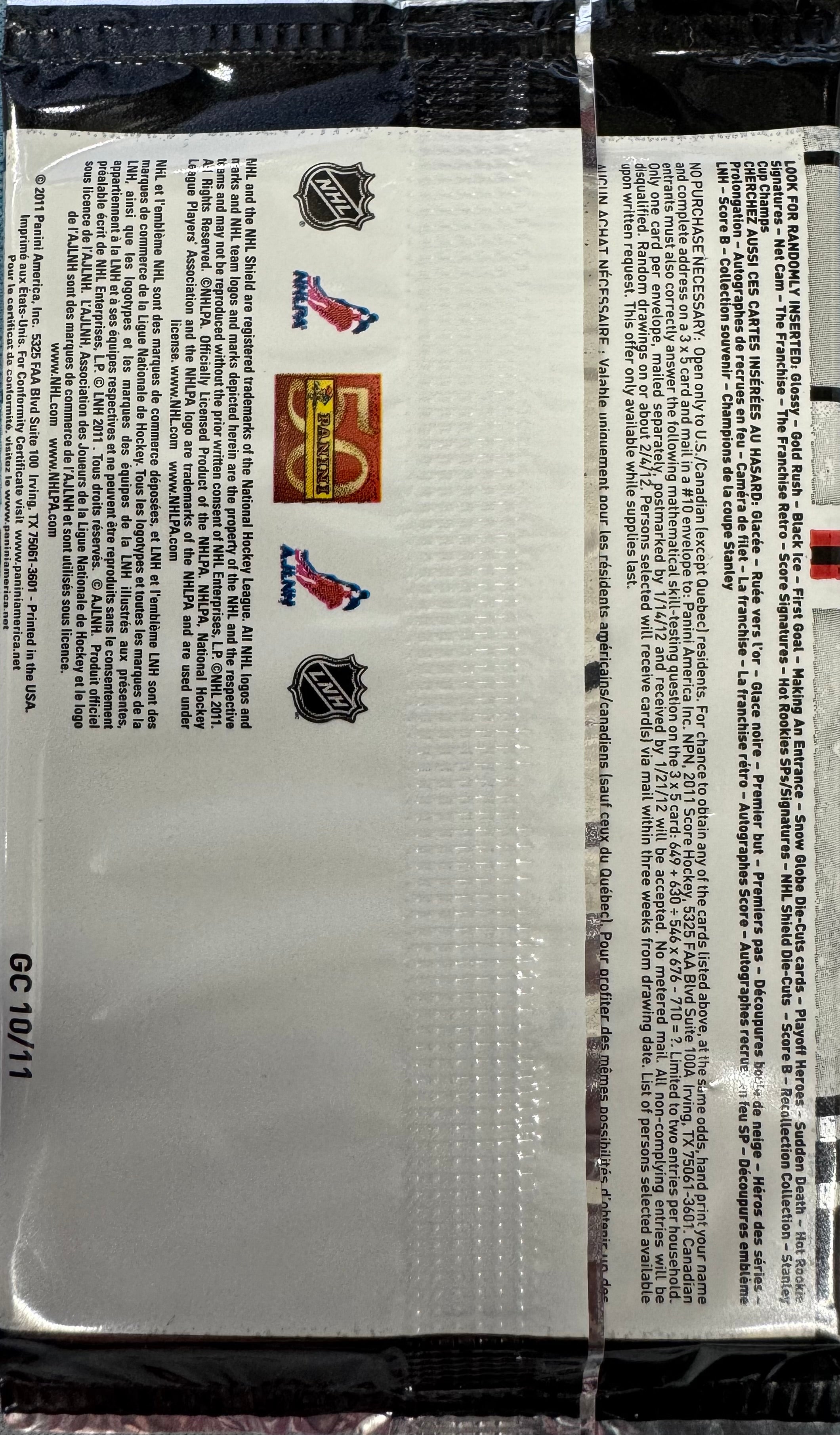 2011/12 Panini Score Hockey Blaster Pack