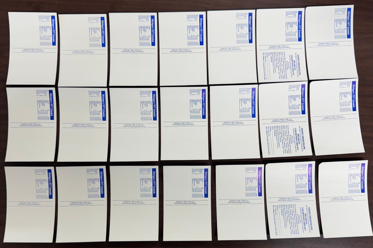 1977 Stommen University of Michigan Football Team Post Card Set (21)