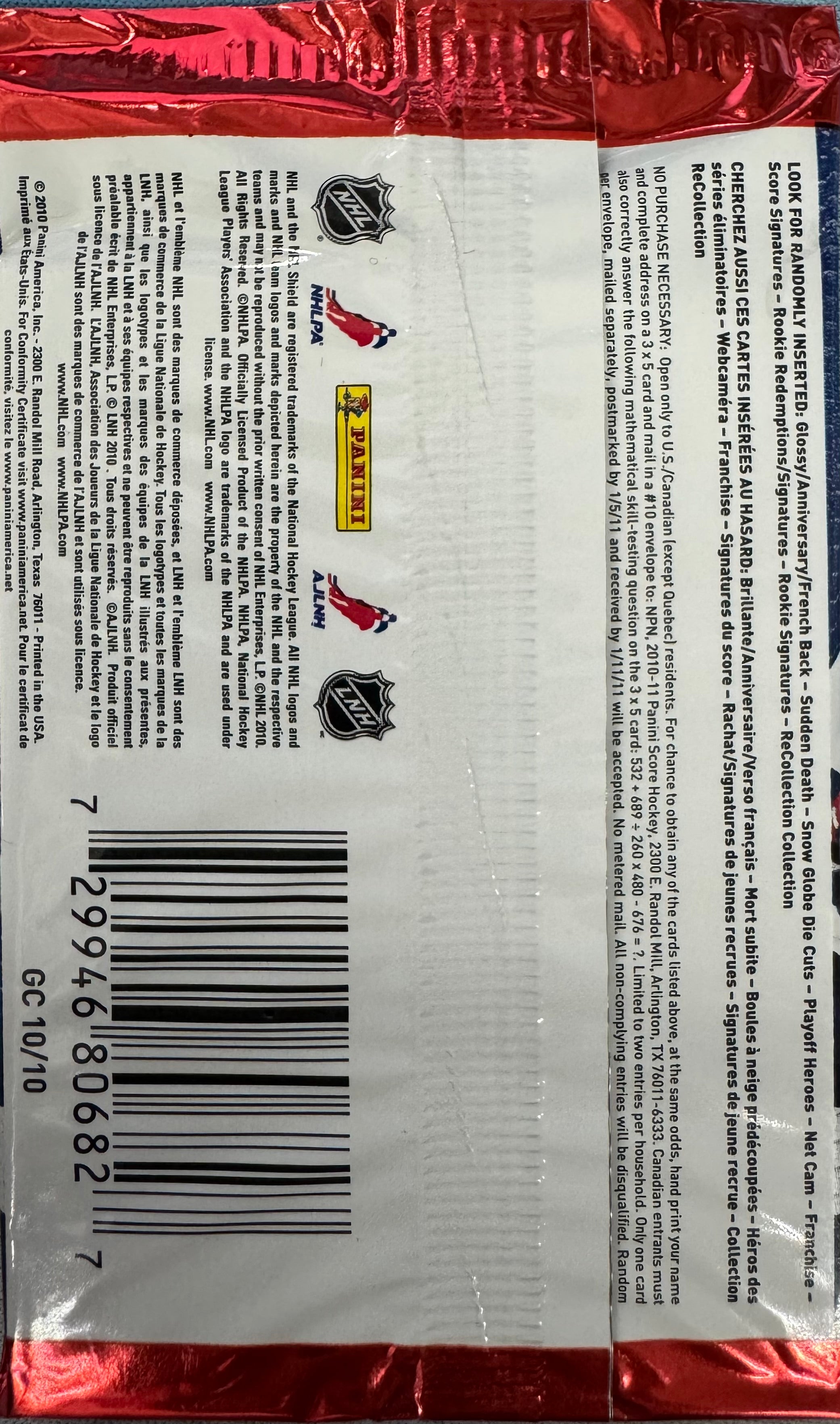2010/11 Score Hockey Retail Pack
