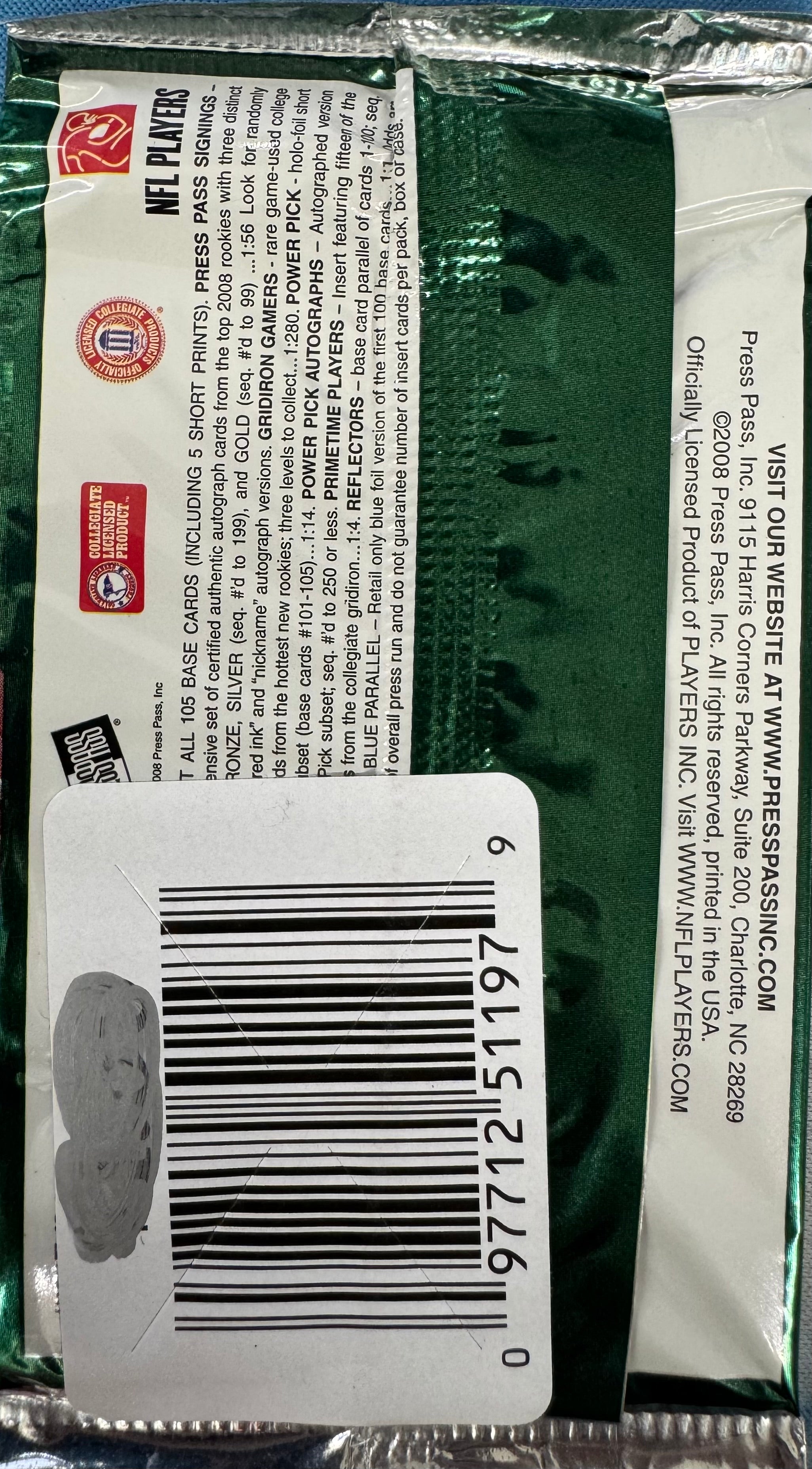 2008 Press Pass Football Retail Pack