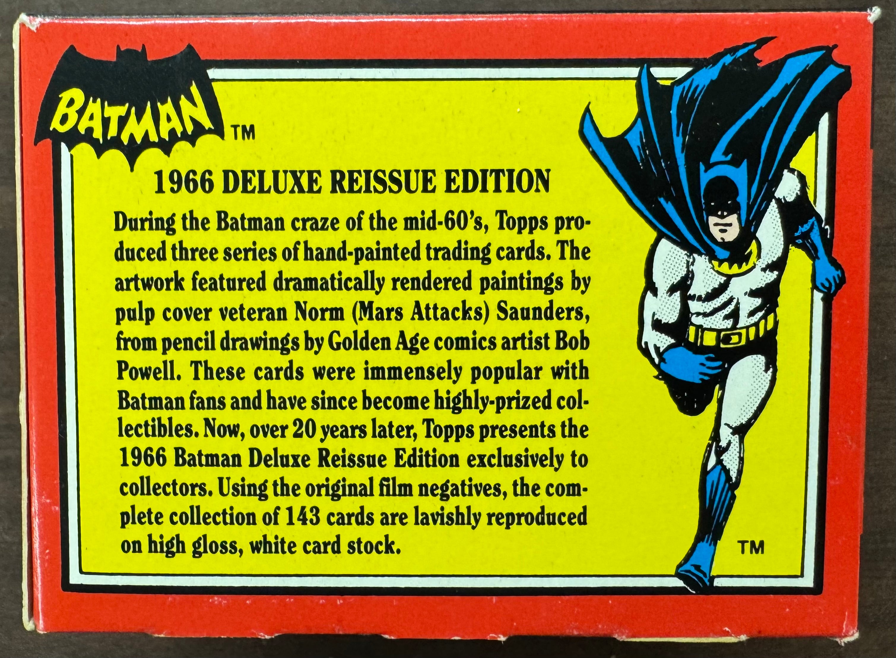 1989 Topps 1966 Batman Set Deluxe Reissue Edition Factory Sealed