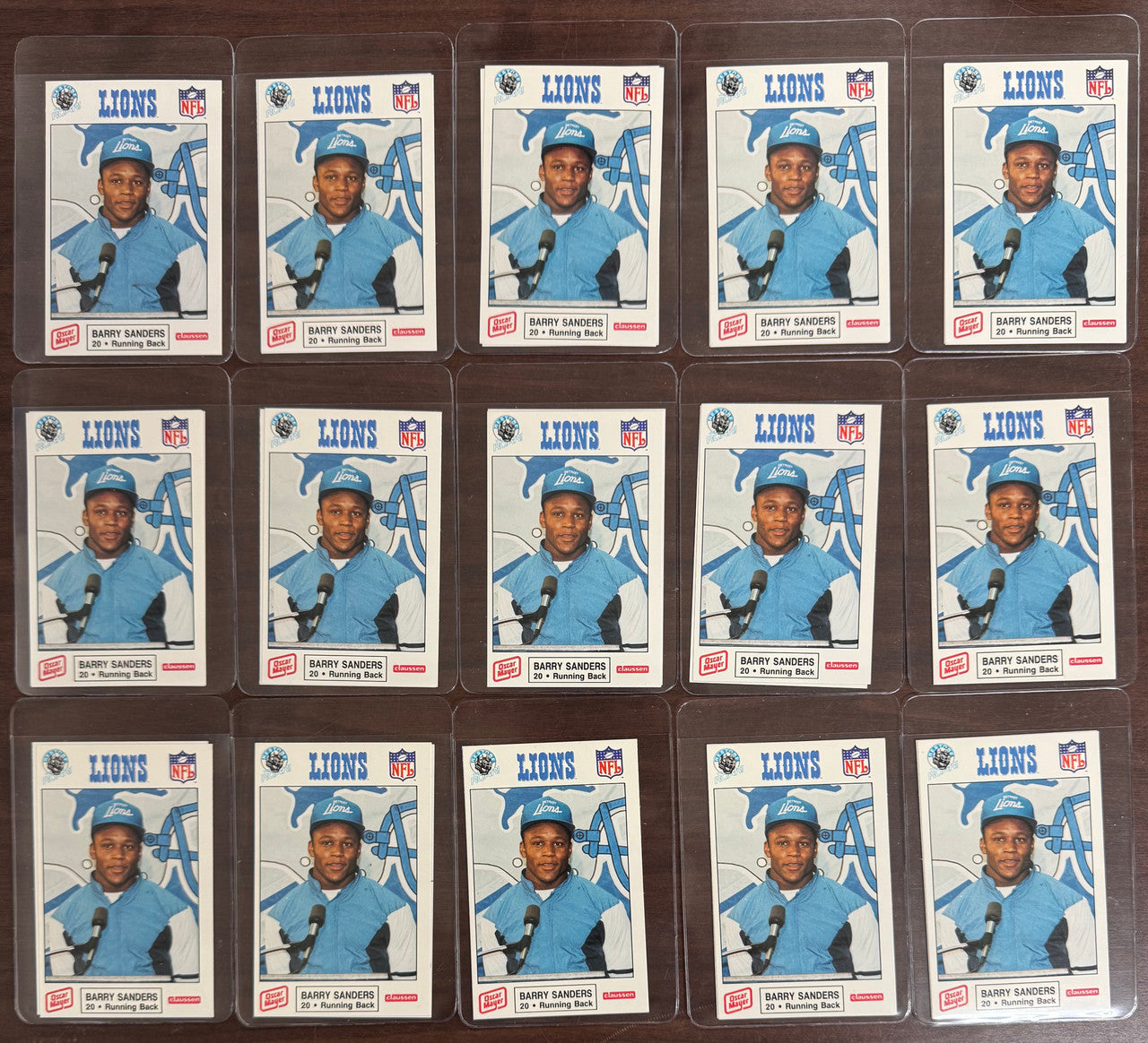 1989 Oscar Mayer Barry Sanders Rookie RC Lot of 50 NM