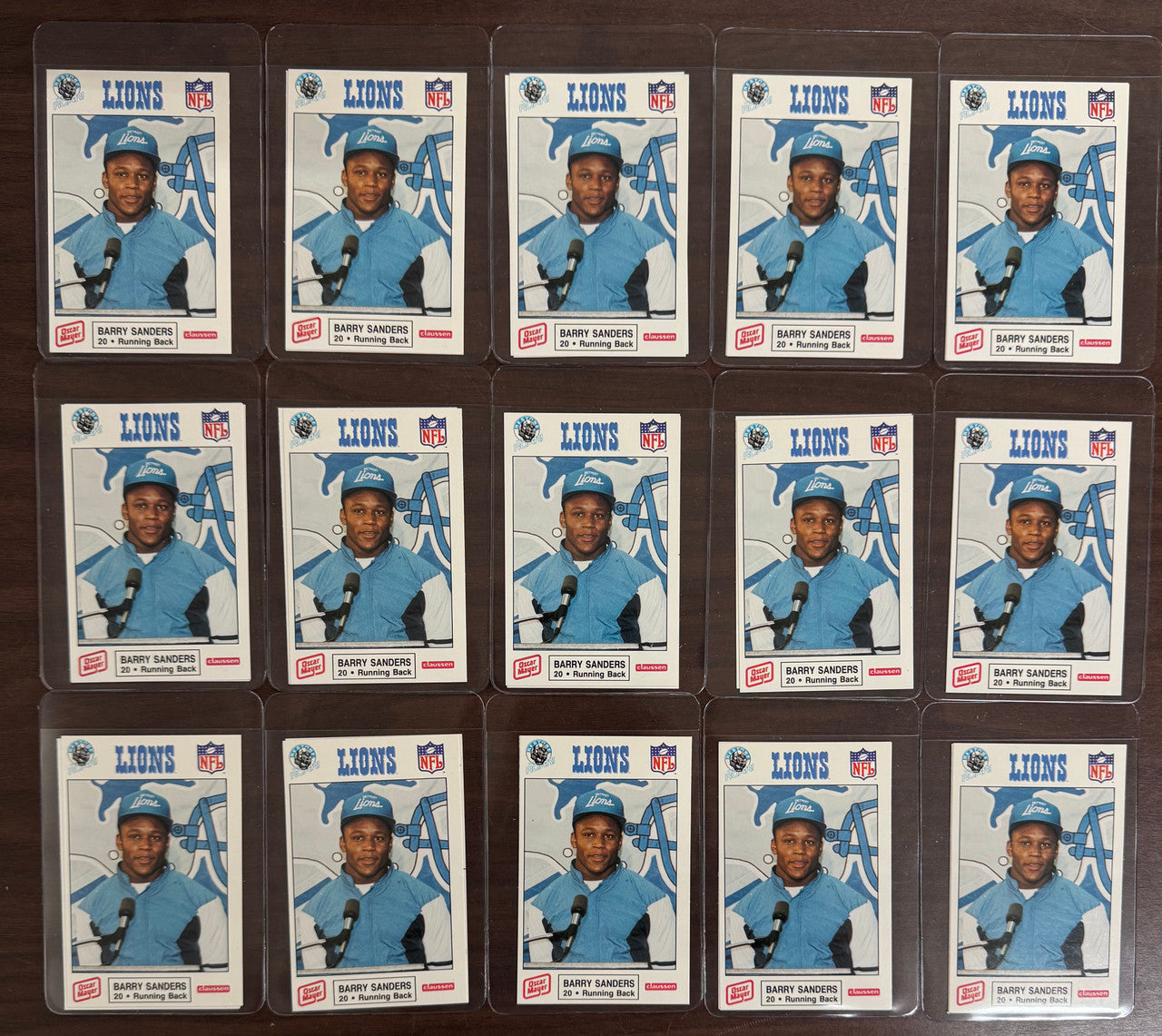 1989 Oscar Mayer Barry Sanders Rookie RC Lot of 50 NM