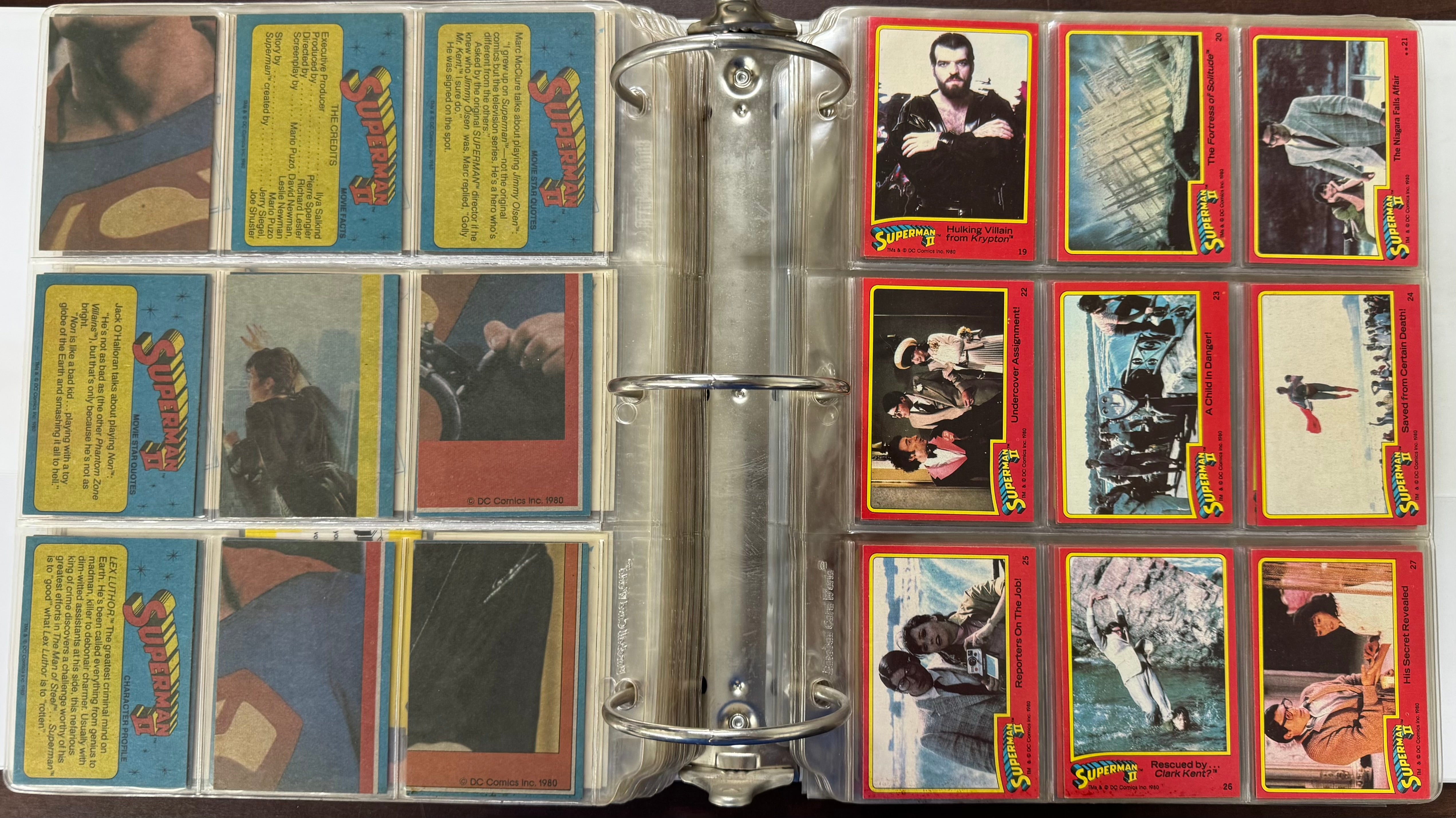 1978/83 Topps Superman 1-3 Complete Card Sets W/ Stickers EX-MT