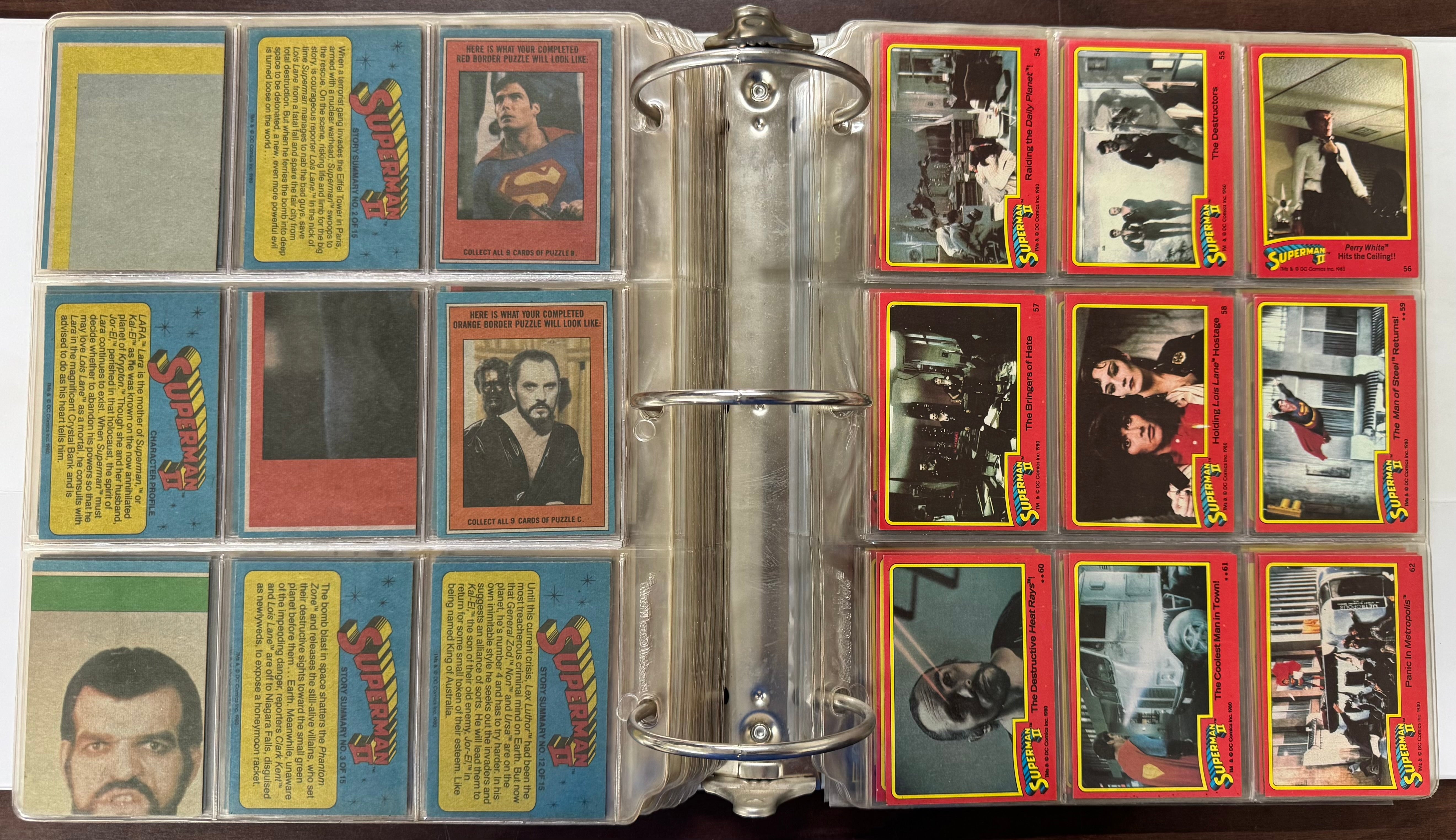 1978/83 Topps Superman 1-3 Complete Card Sets W/ Stickers EX-MT