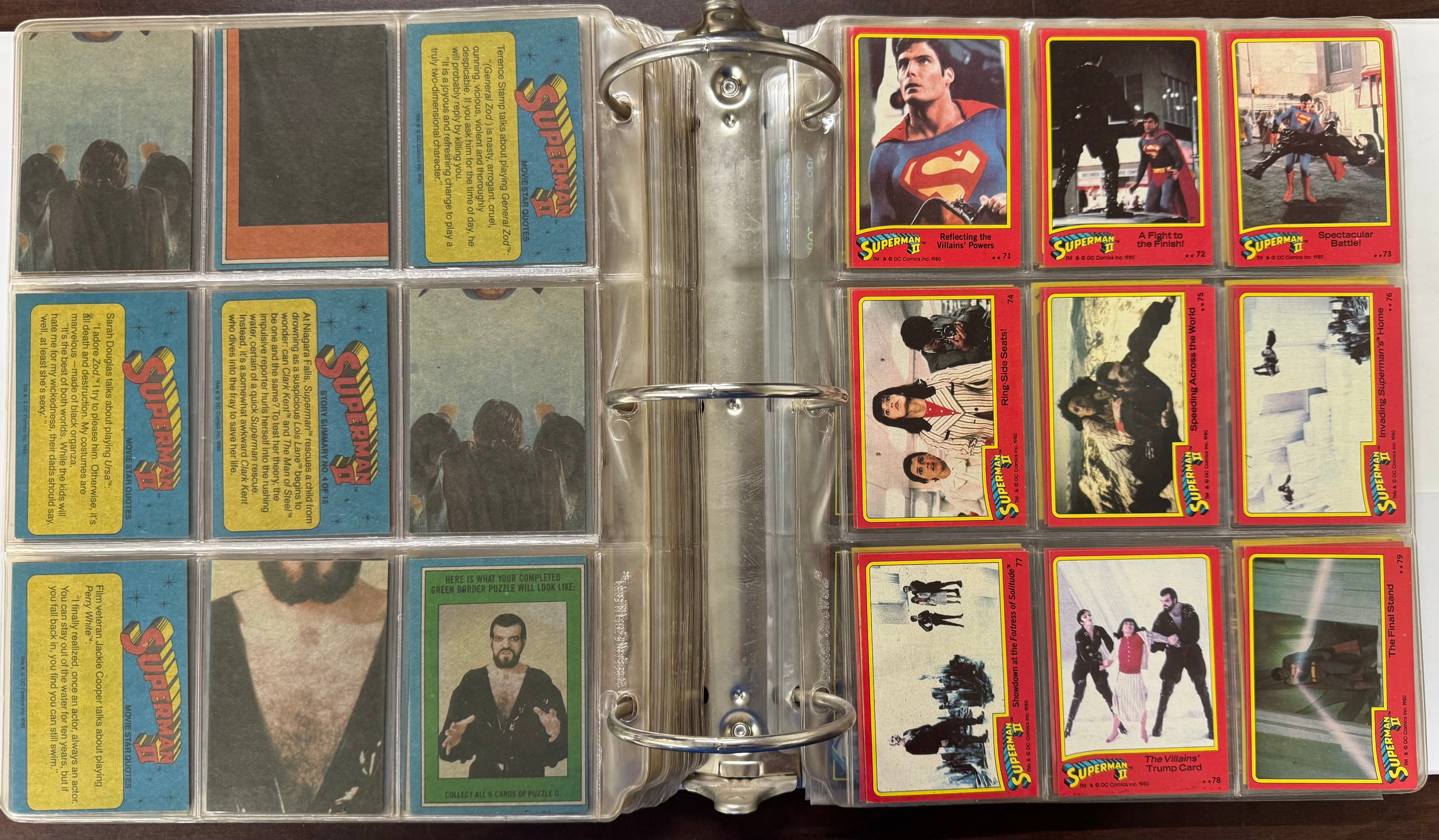 1978/83 Topps Superman 1-3 Complete Card Sets W/ Stickers EX-MT