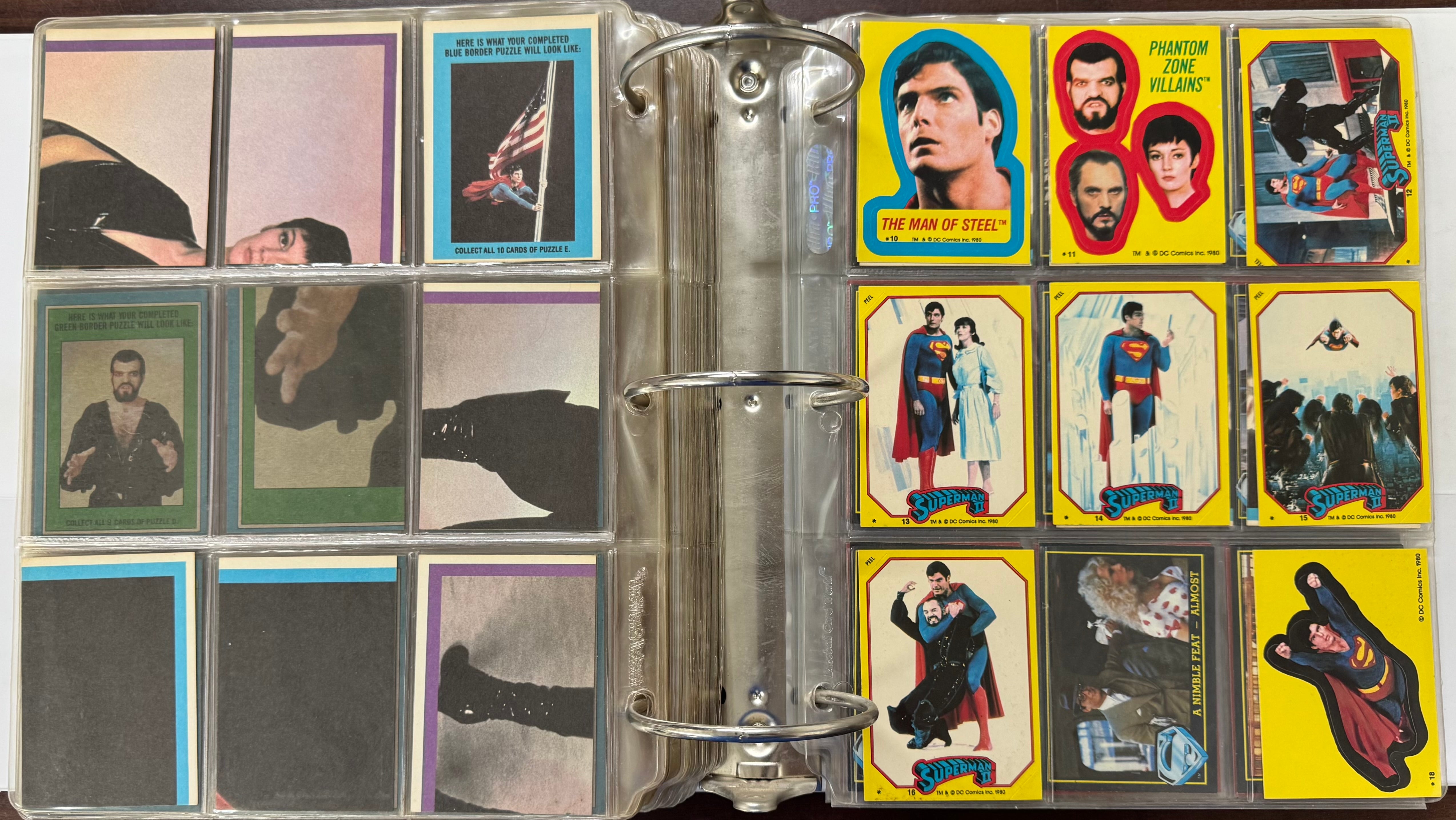 1978/83 Topps Superman 1-3 Complete Card Sets W/ Stickers EX-MT