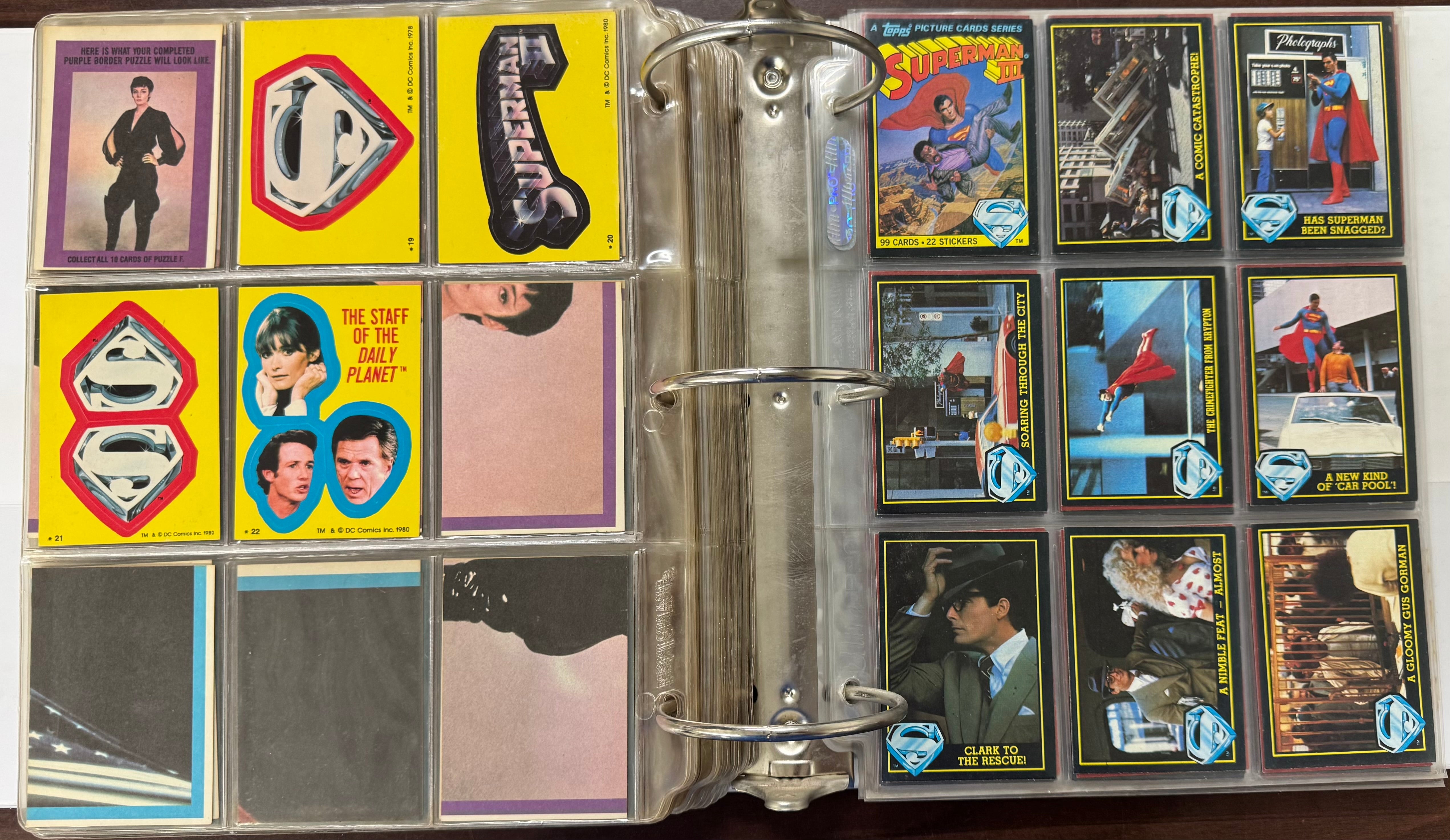 1978/83 Topps Superman 1-3 Complete Card Sets W/ Stickers EX-MT