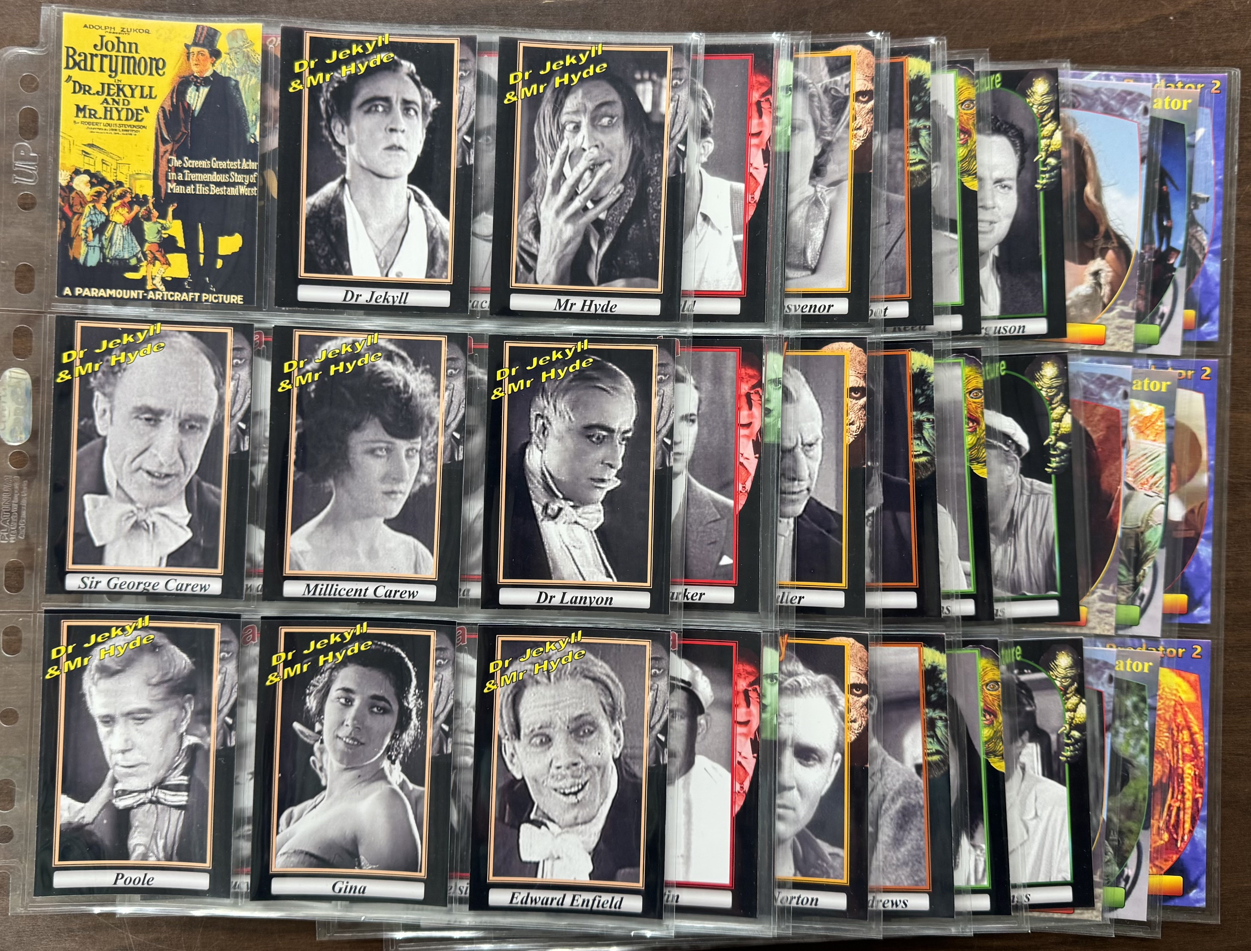 UK Custom Movie Card Set Lot, Predator, Frankenstein, Dracula
