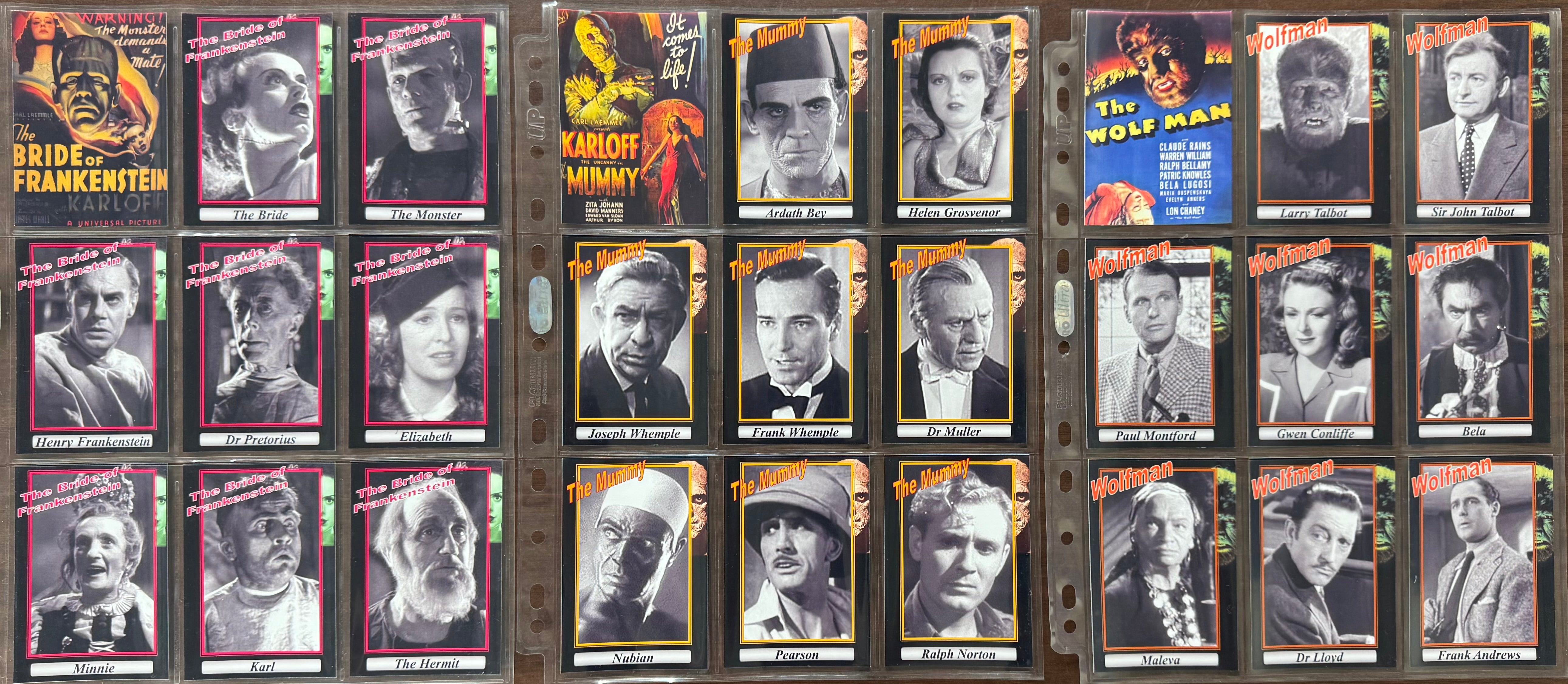 UK Custom Movie Card Set Lot, Predator, Frankenstein, Dracula