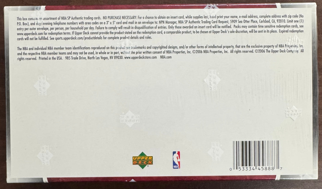 2005/06 Upper Deck SP Authentic Basketball Hobby Box Factory Sealed