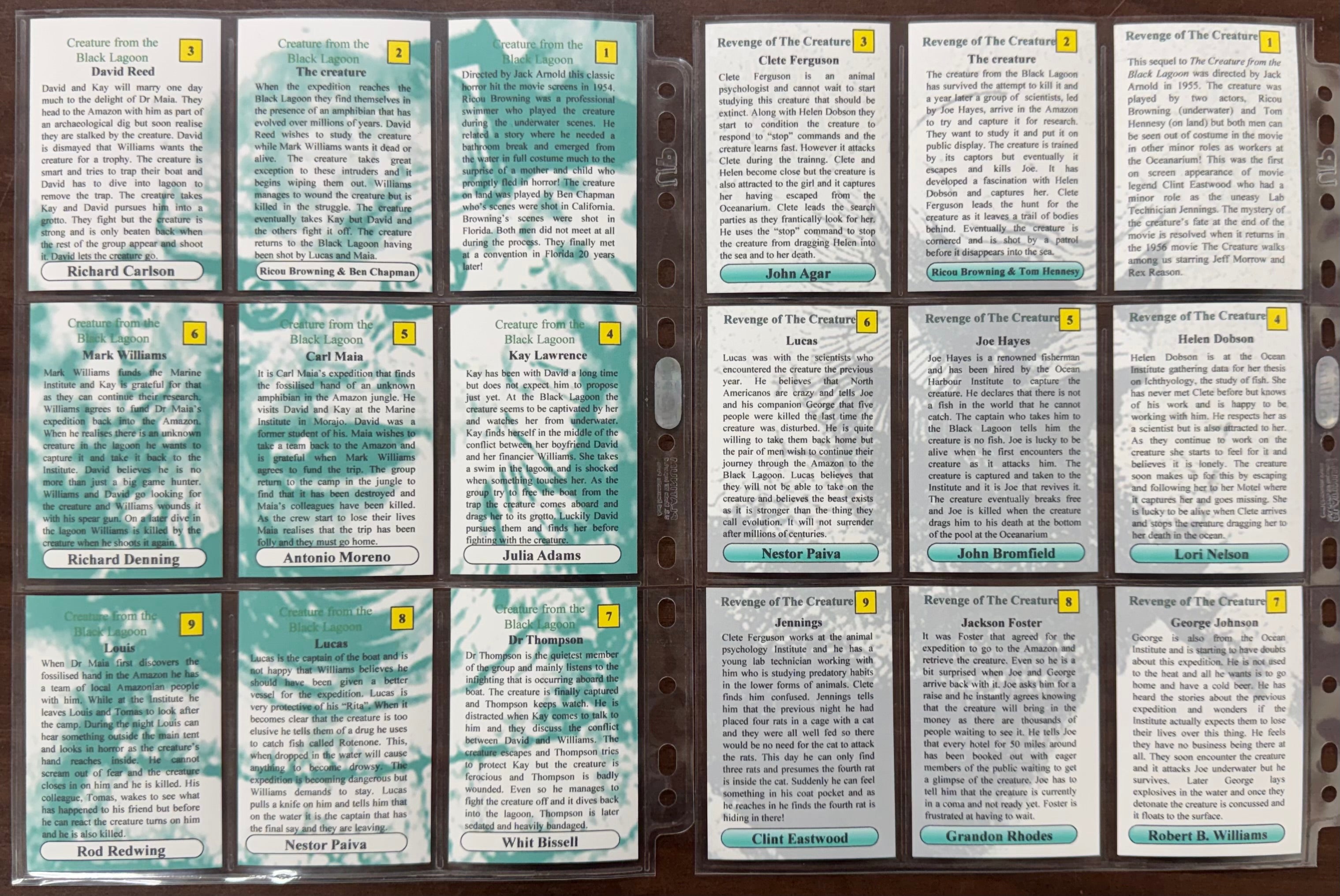 UK Custom Movie Card Set Lot, Predator, Frankenstein, Dracula