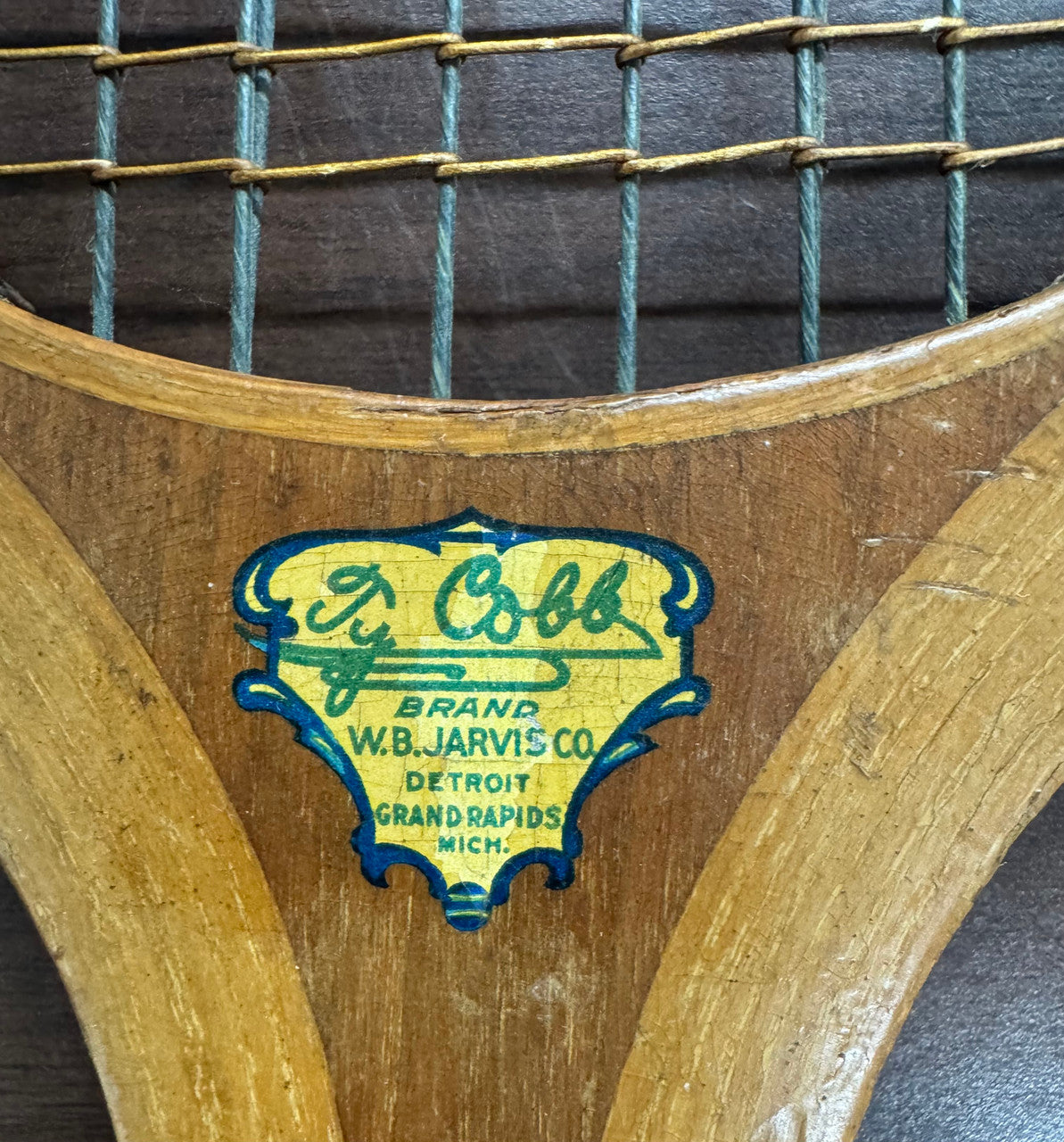 Vintage 1913 Ty Cobb W.B Jarvis Tennis Racket Detroit Tigers Baseball HOF