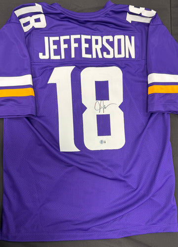 Justin Jefferson Signed Autographed Jersey Custom Vikings BAS