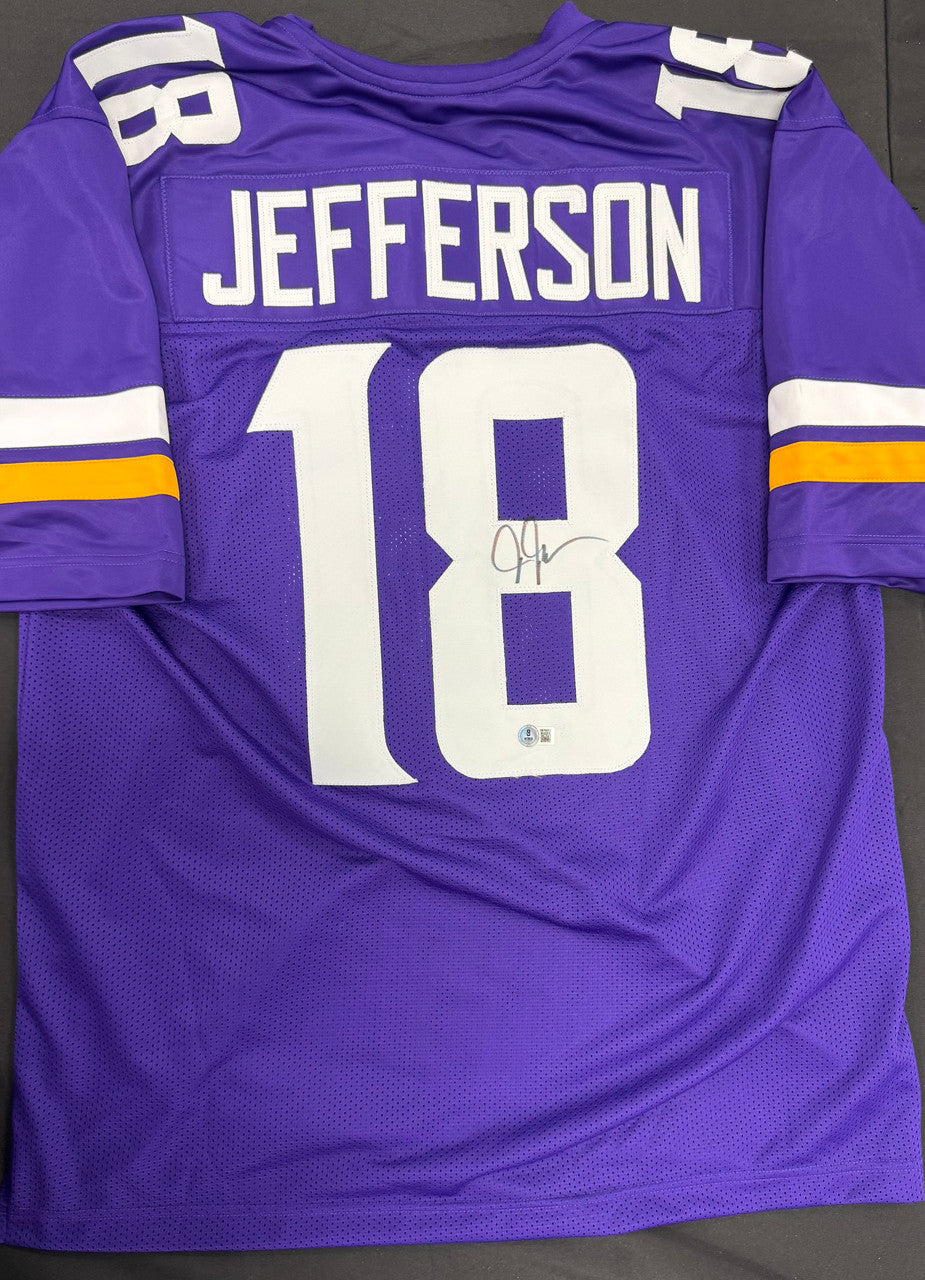 Justin Jefferson Signed Autographed Jersey Custom Vikings BAS