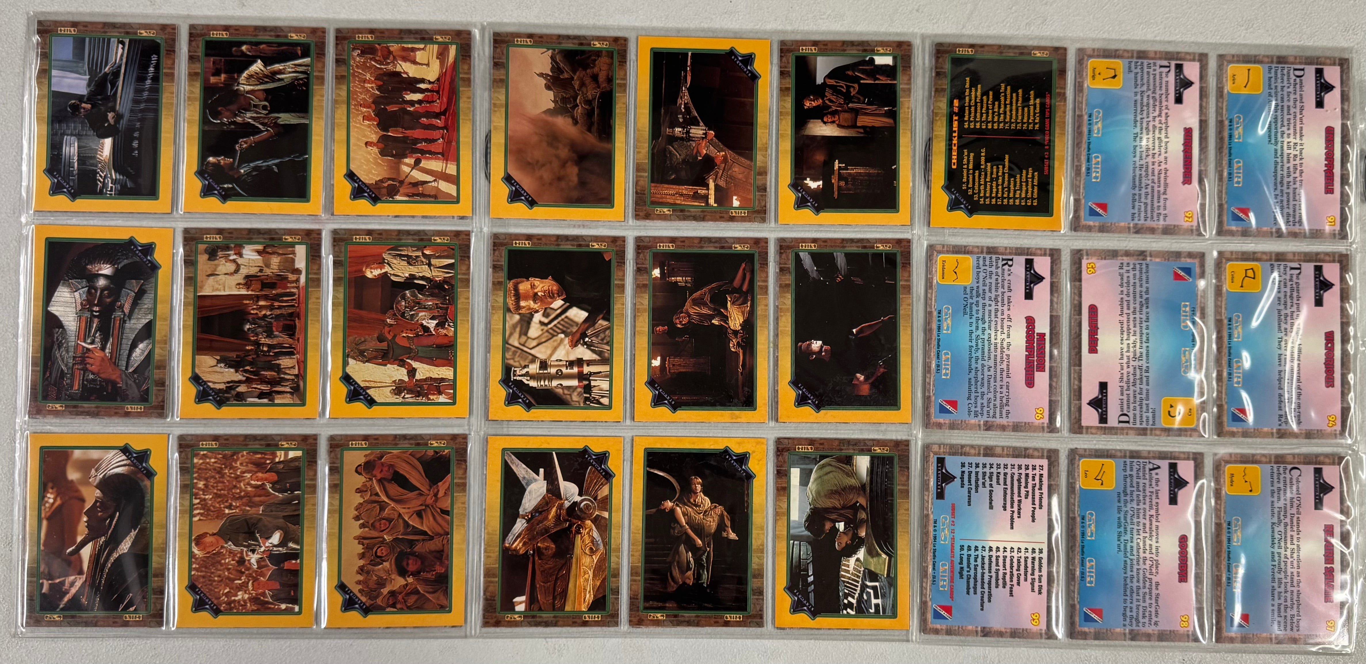 1994/2009 Collect-A-Card/Rittenhouse Stargate Complete Collector Card Sets
