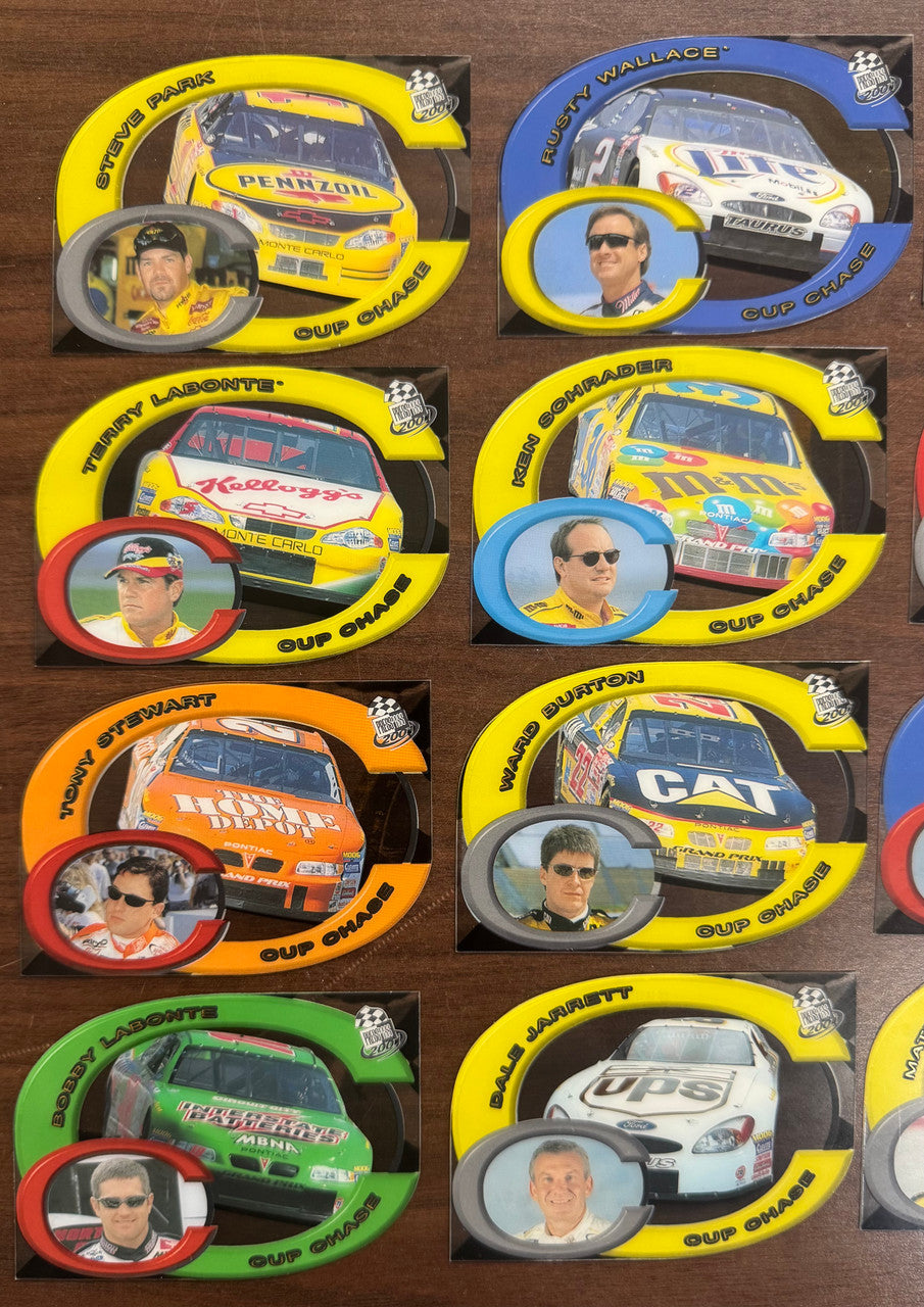 2001 Press Pass NASCAR Cup Chase Die-Cut Redemption Complete Set (17)