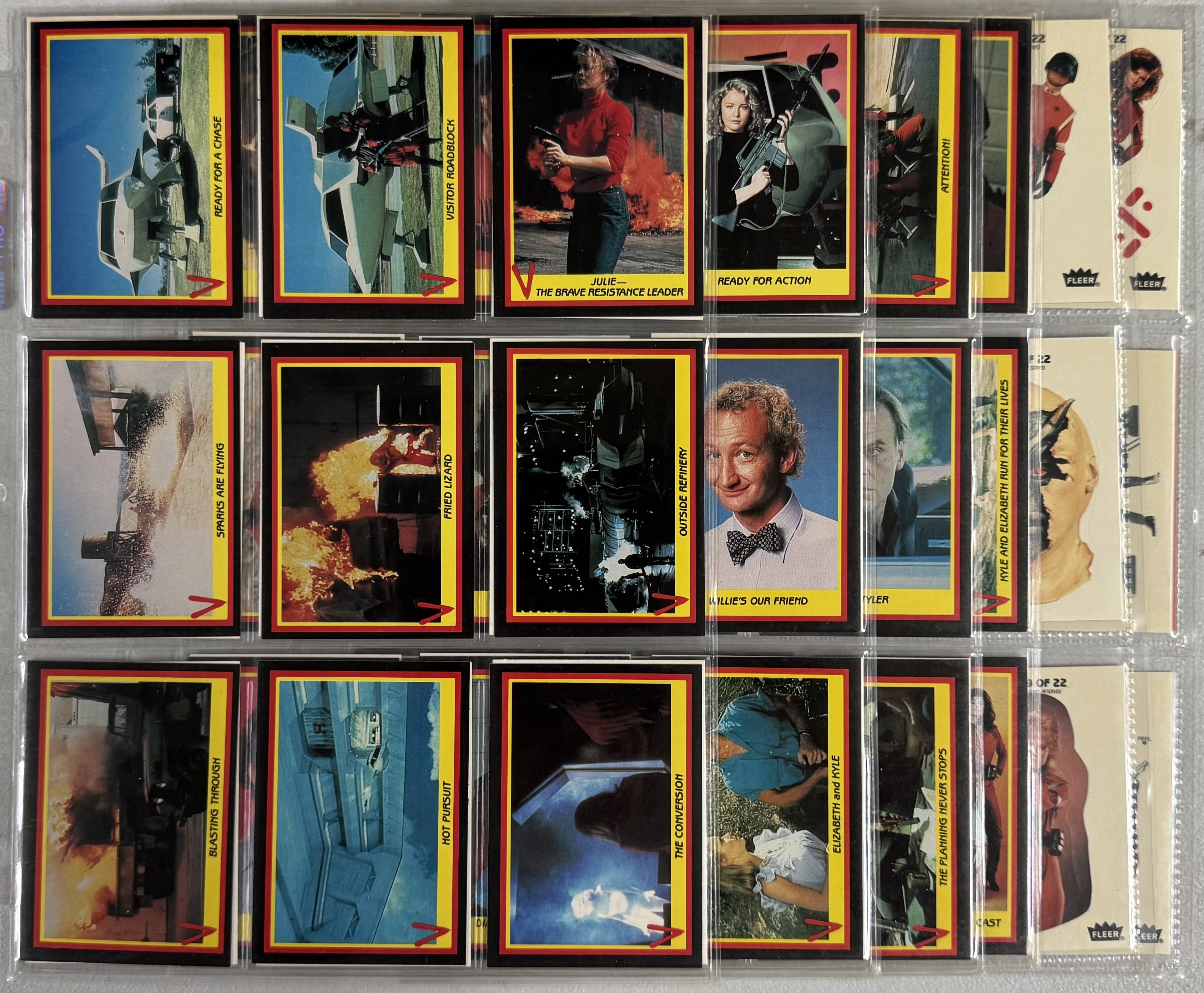 1984 Fleer V The TV Series Complete Card Set (66) W/ Stickers (22) EX-NM
