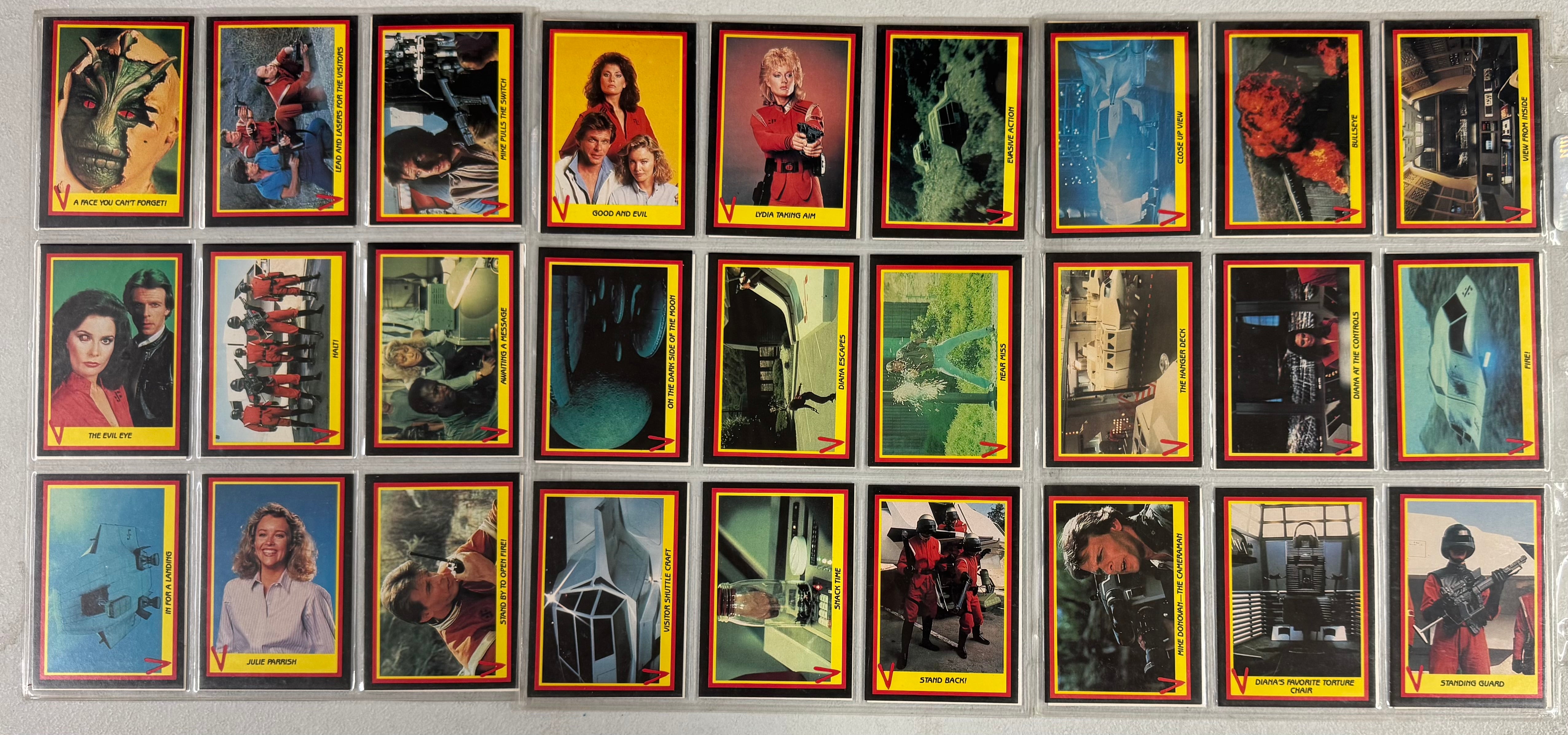 1984 Fleer V The TV Series Complete Card Set (66) W/ Stickers (22) EX-NM