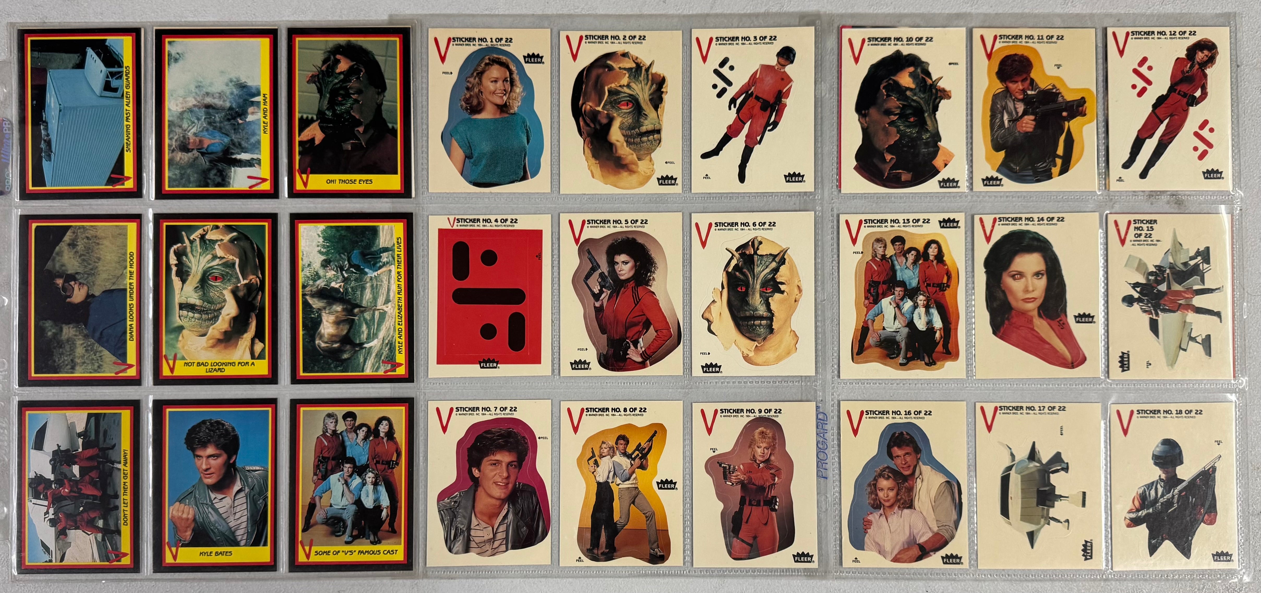 1984 Fleer V The TV Series Complete Card Set (66) W/ Stickers (22) EX-NM
