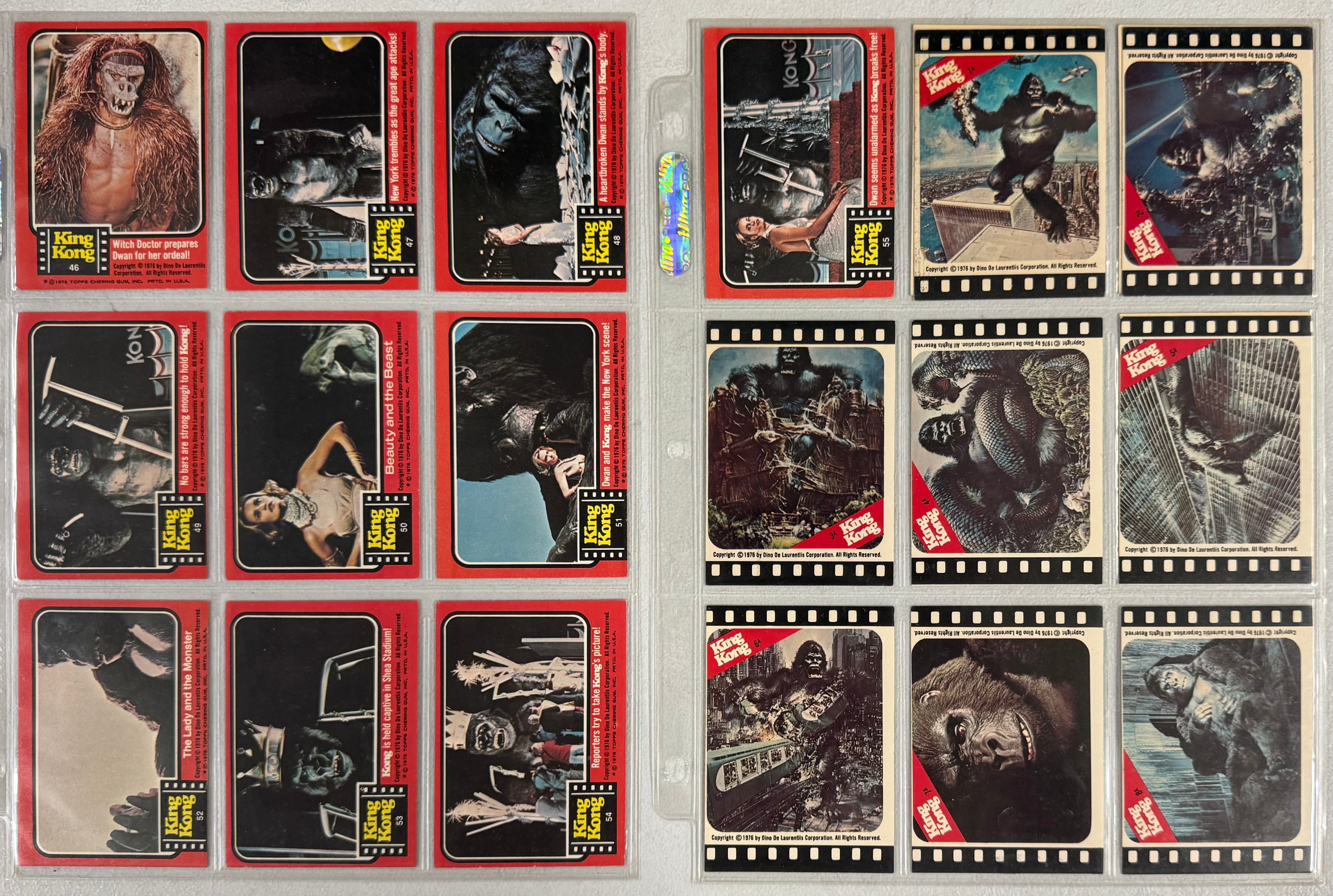 1976 Topps King Kong Complete Card Set (55) W/ Stickers (11) EX-NM