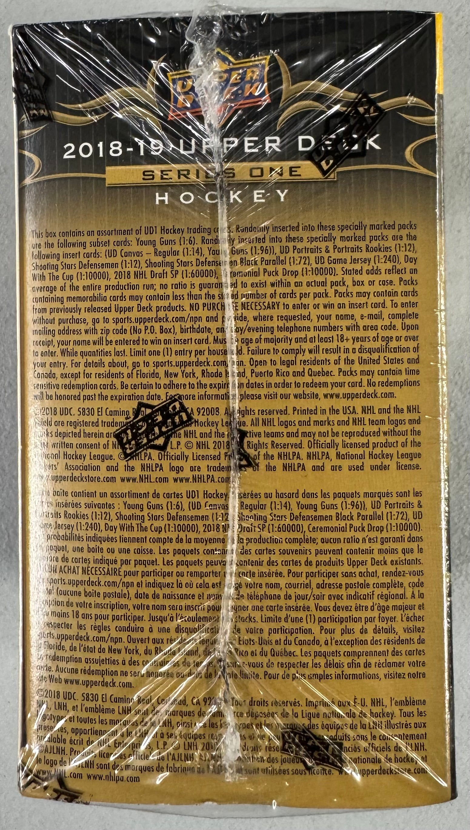 2018/19 Upper Deck Series 1 Hockey Blaster Box