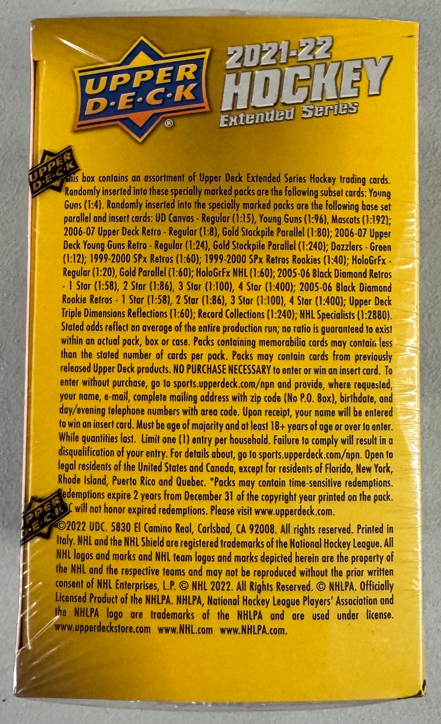 2021/22 Upper Deck Extended Series Hockey Blaster Box