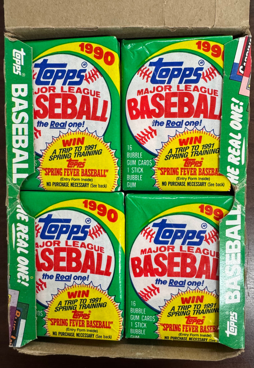 1990 Topps Baseball Wax Box 36 Sealed Packs