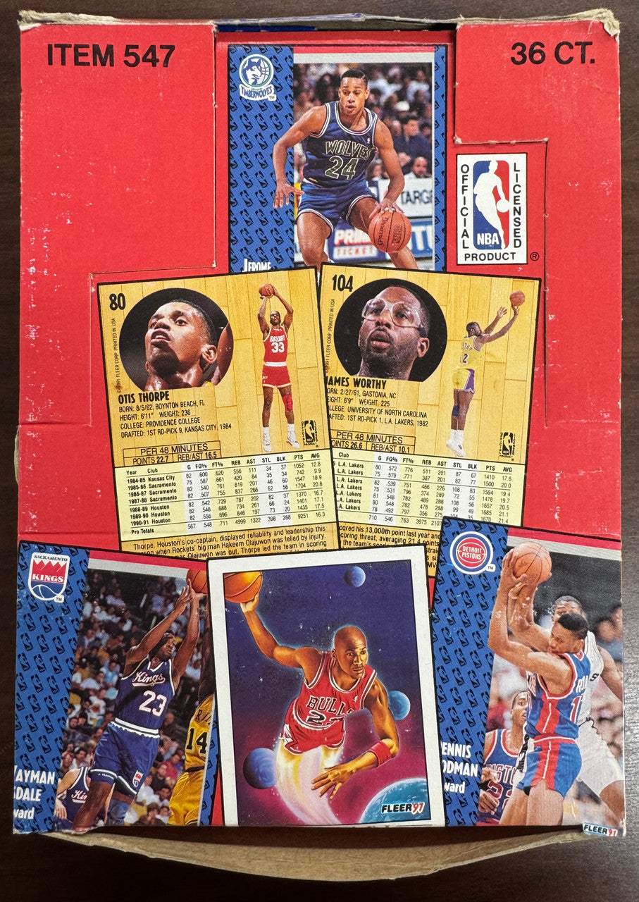 1991/92 Fleer Basketball Wax Box 36 Factory Sealed Packs