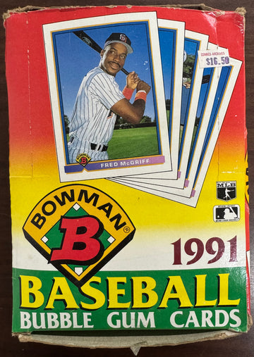 1991 Bowman Baseball Wax Box 36 Factory Sealed Packs