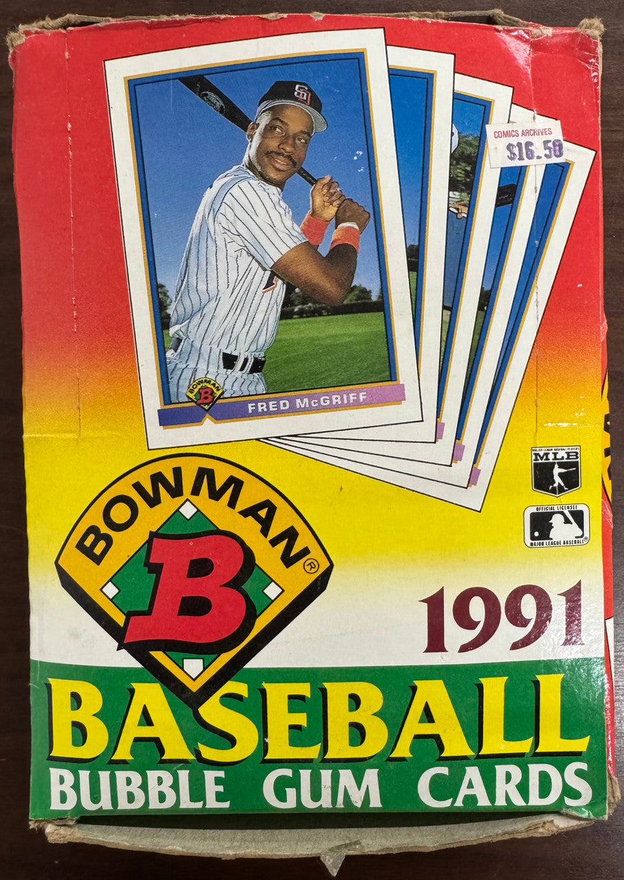 1991 Bowman Baseball Wax Box 36 Factory Sealed Packs
