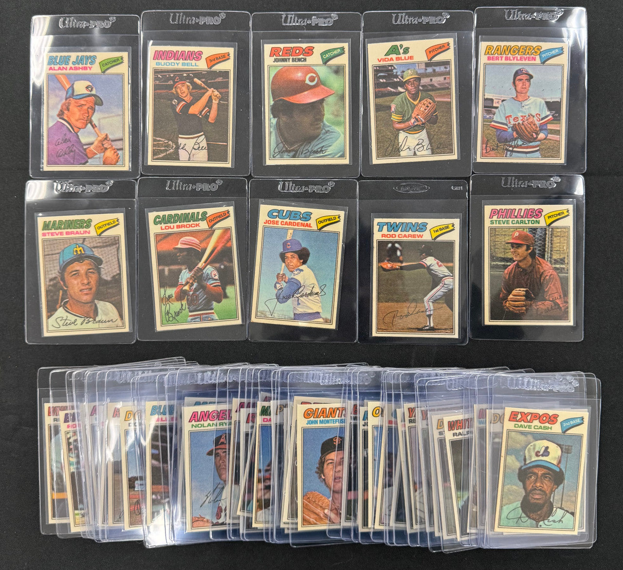 1977 Topps Baseball Cloth Complete Set (55) w/ Puzzle NM/MT