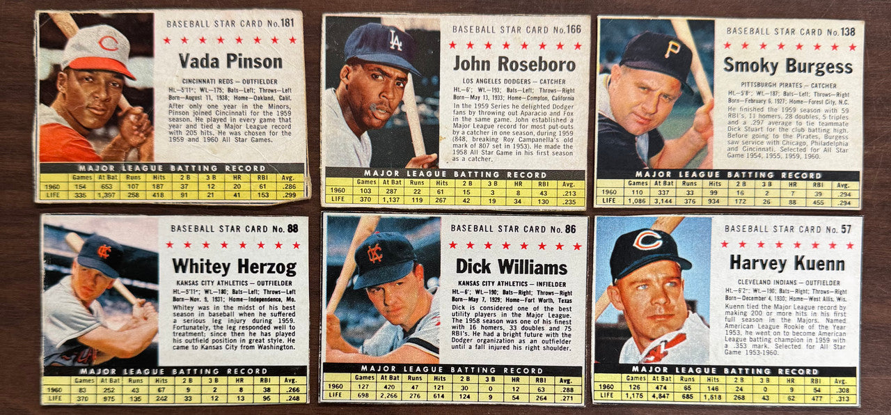 1961 Post Baseball Lot of 103 Different Cards w/ Stars VG-EX