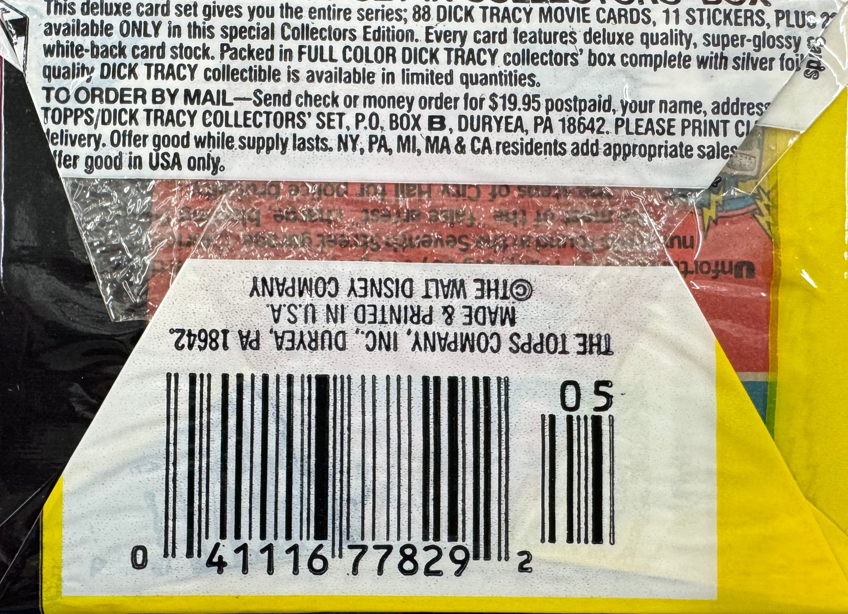 1990 Topps Dick Tracy Movie Cards Pack