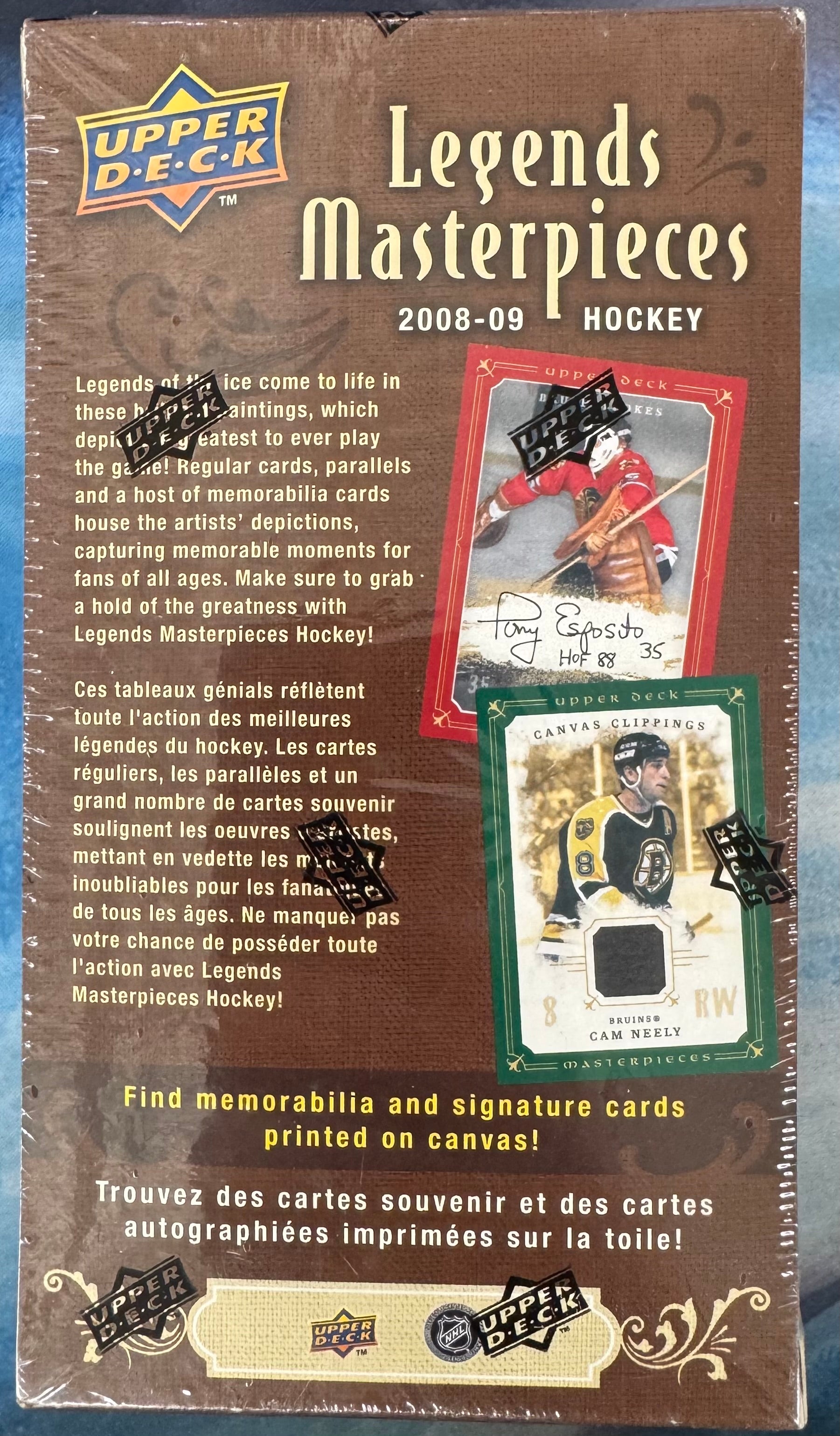 2008/09 Upper Deck Legends Masterpieces Hockey Blaster Box