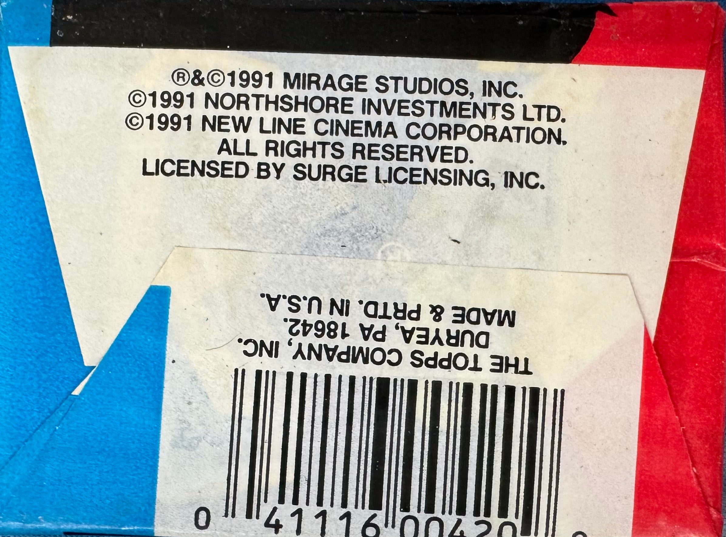 1991 Topps Teenage Mutant Ninja Turtles The Movie II Wax Pack
