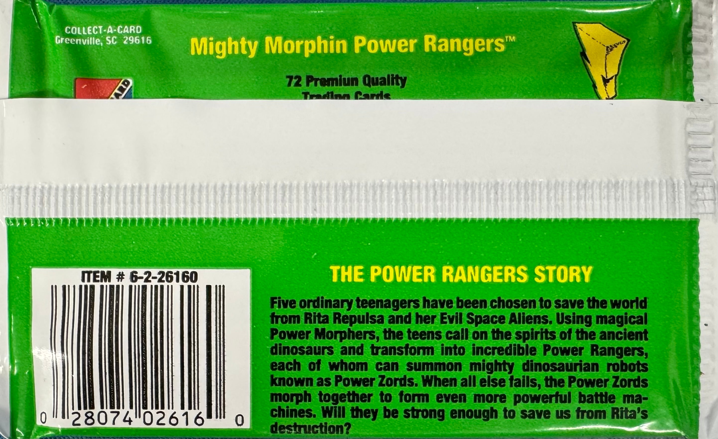 1994 Collect-A-Card Mighty Morphin Power Rangers Pack