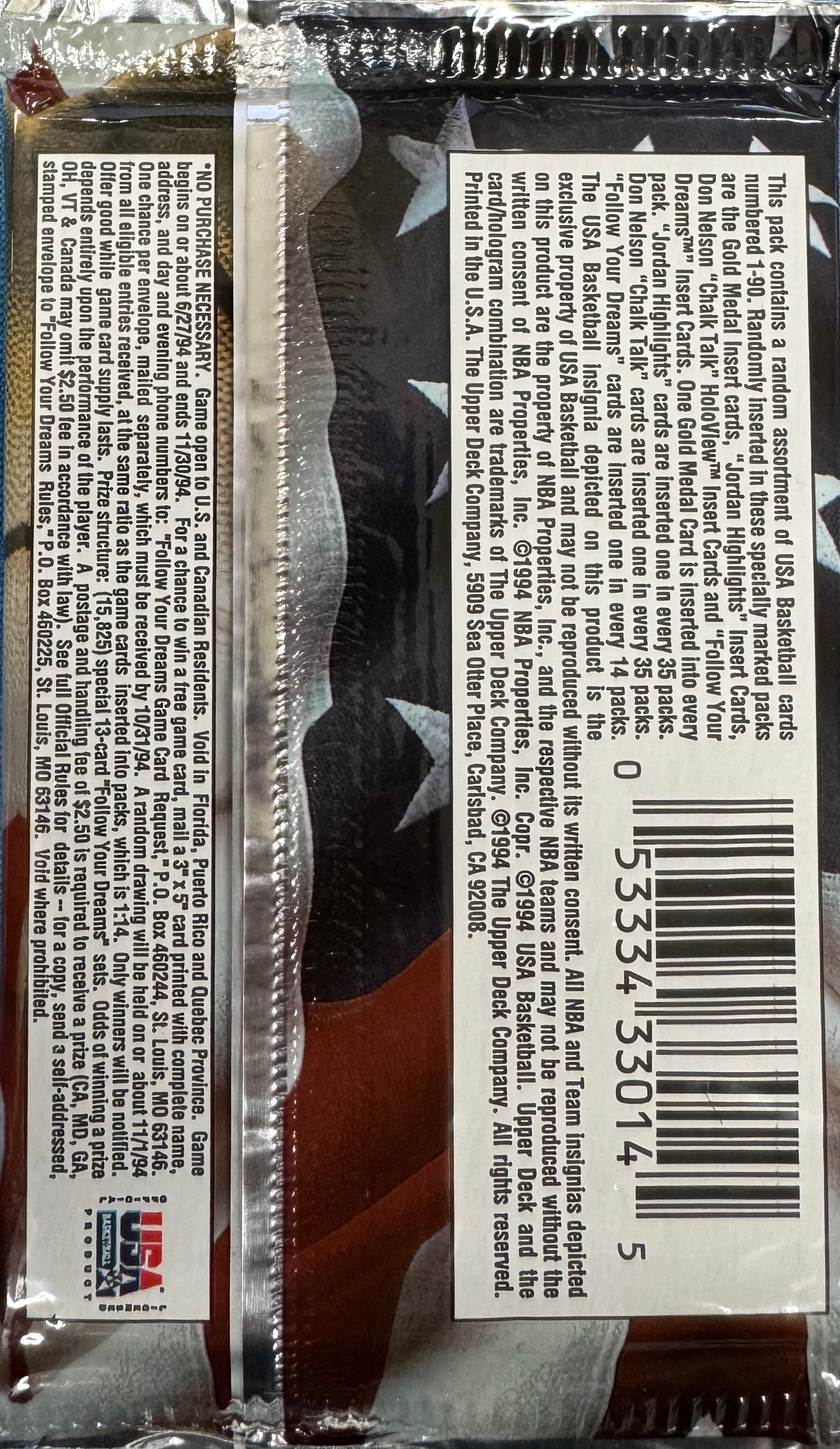 1994 Upper Deck USA Basketball Pack