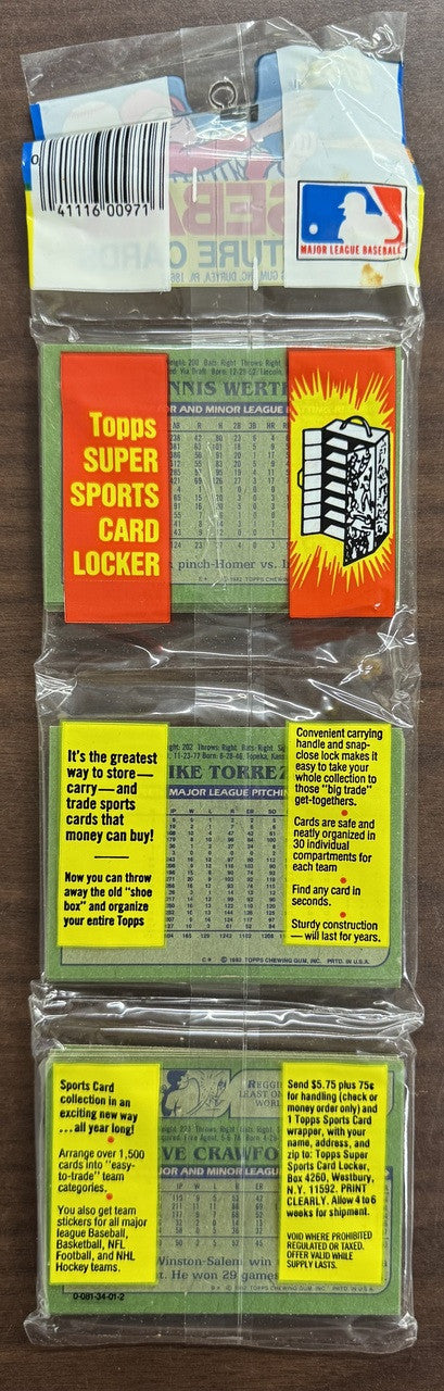 1982 Topps Baseball Rack Pack Factory Sealed Card Upside Down On Top