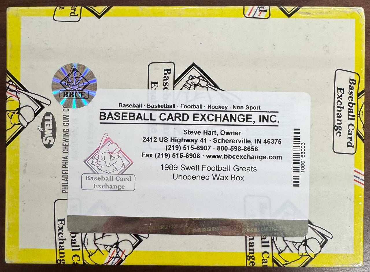 1989 Swell Football Greats Wax Box BBCE Wrapped & Sealed