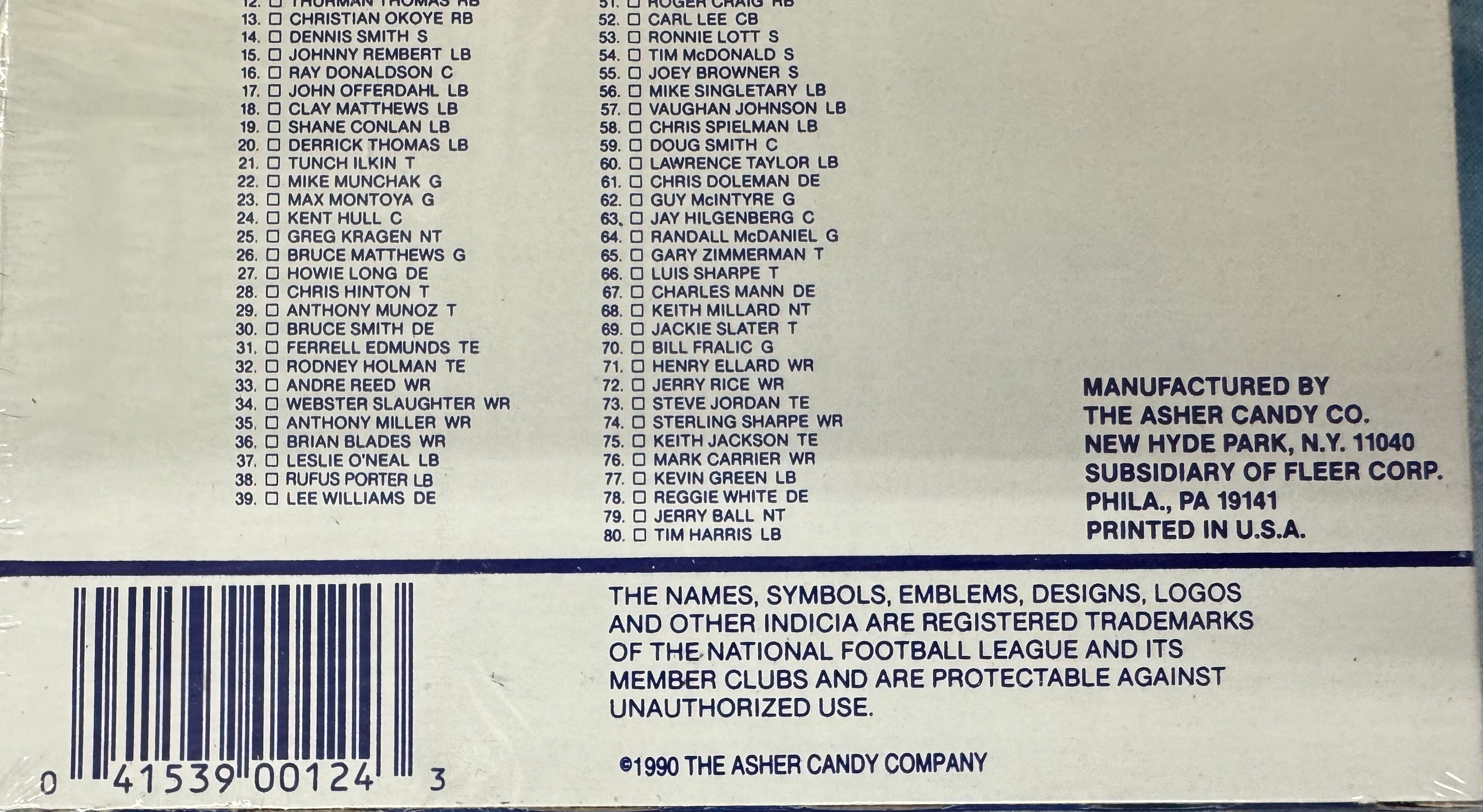 1990 Asher Candy First Edition Stars 'n Stripes Football Pack