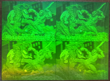 1993 SkyBox Marvel Universe Series IV Holo Spider-Man VS Venom Test Sheet Proof