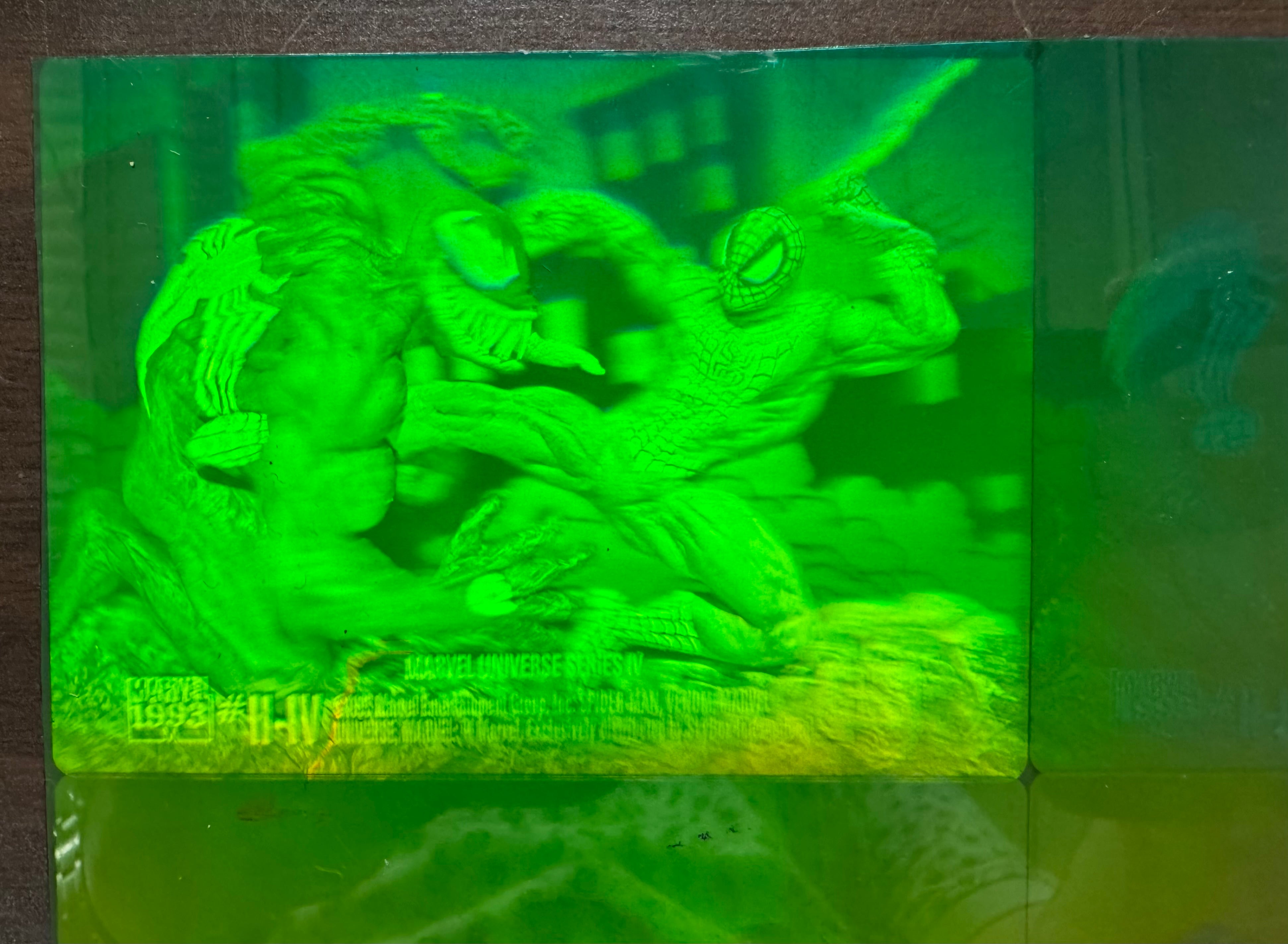 1993 SkyBox Marvel Universe Series IV Holo Spider-Man VS Venom Test Sheet Proof